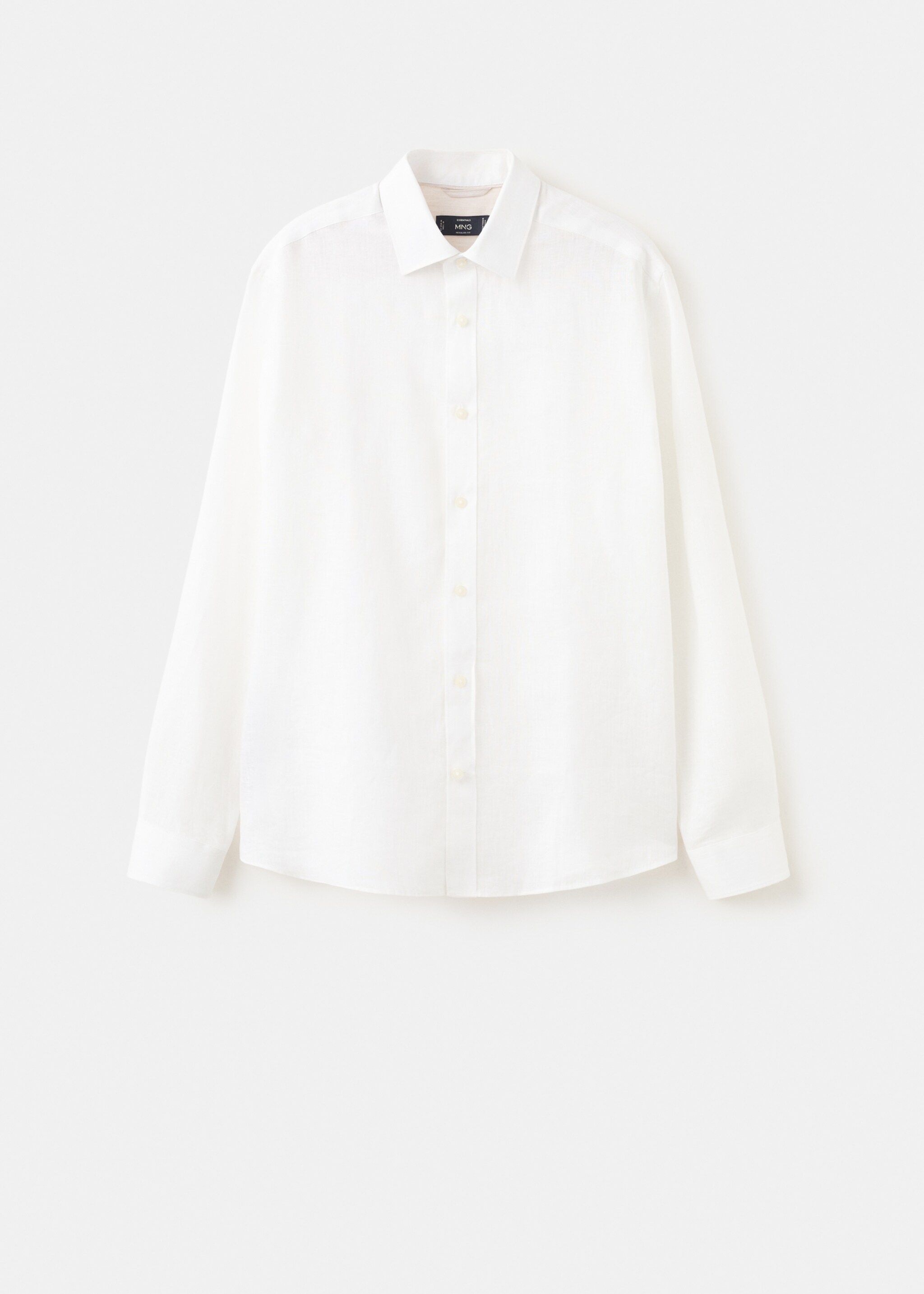 Regular-fit 100% linen shirt - Article without model, White. Ref: 27085939-00.