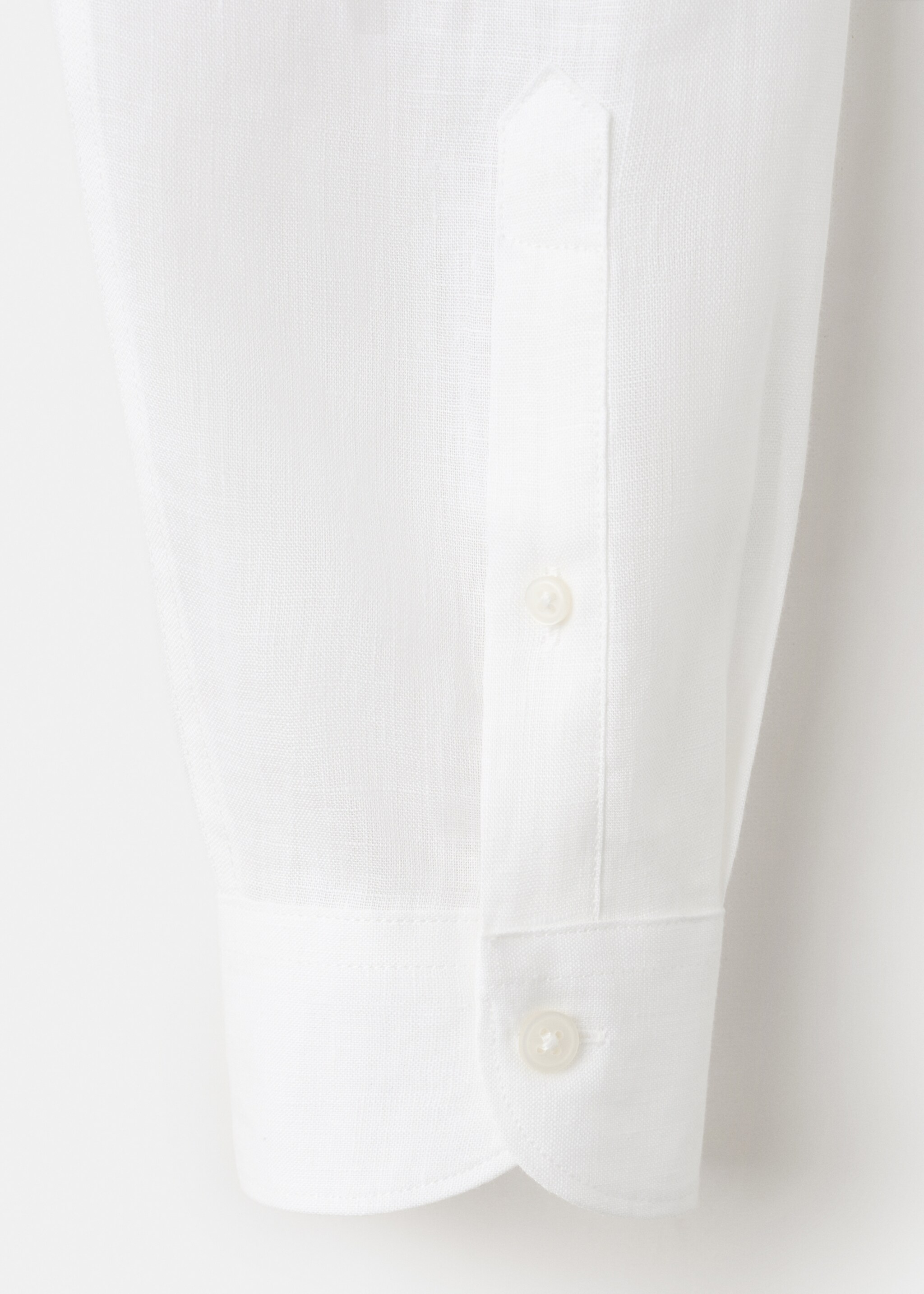 Regular-fit 100% linen shirt - Details of the article 0, White. Ref: 27085939-00.