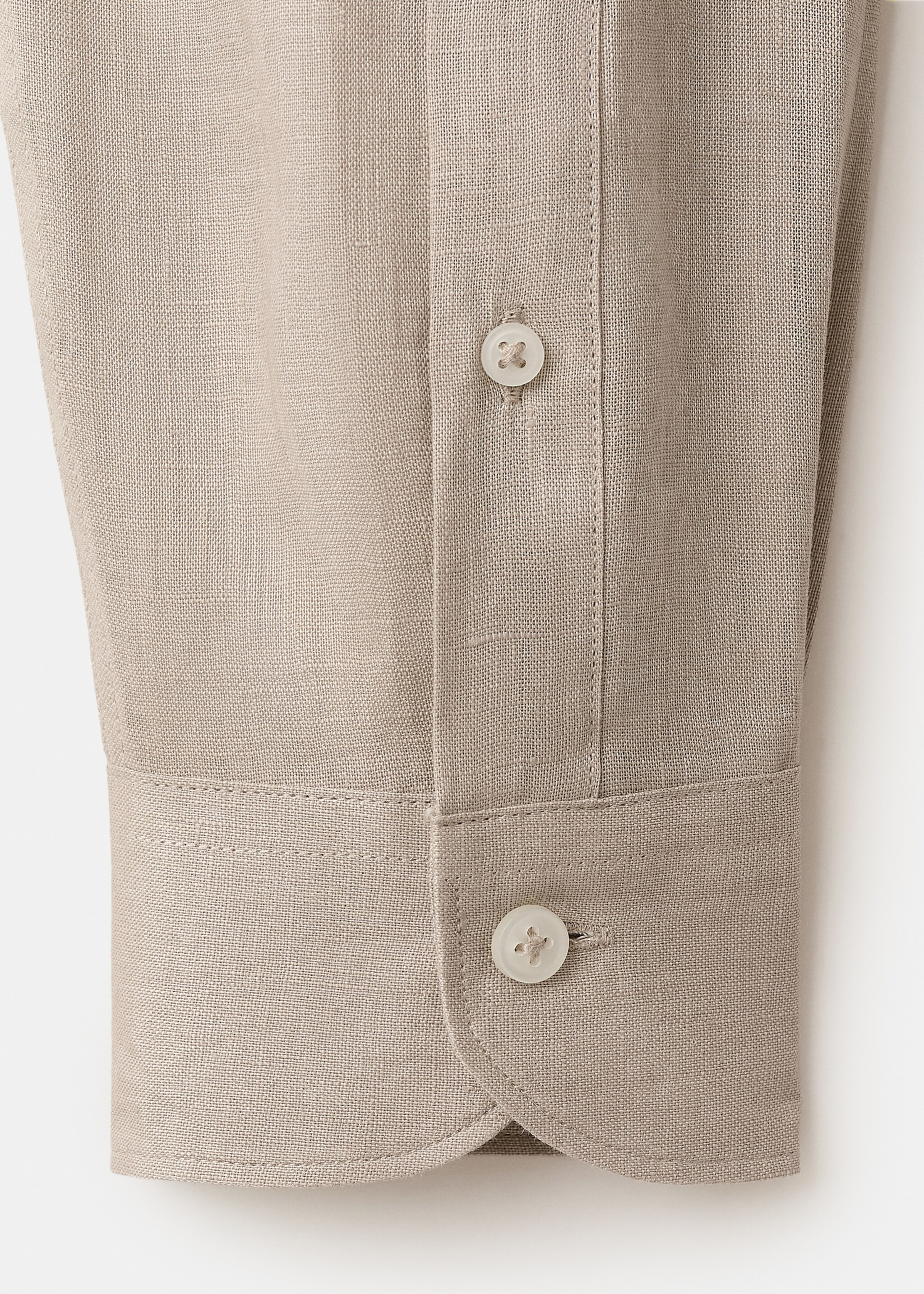 Regular-fit 100% linen shirt - Details of the article 0, Sand. Ref: 27085939-00.