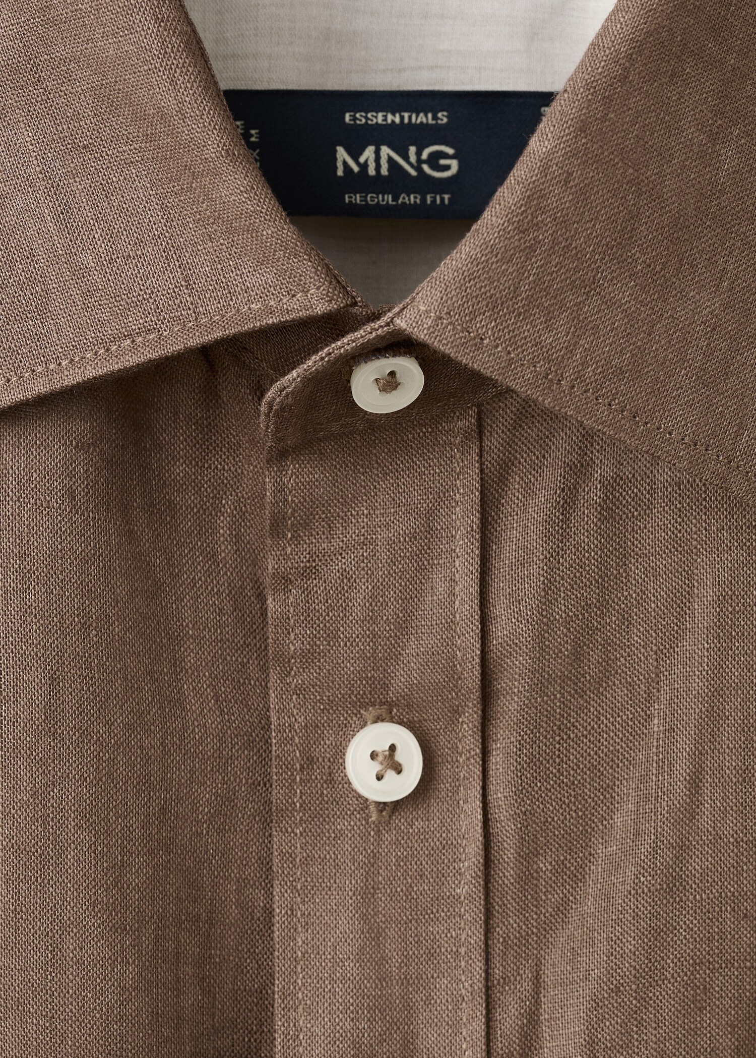Regular-fit 100% linen shirt - Details of the article 8