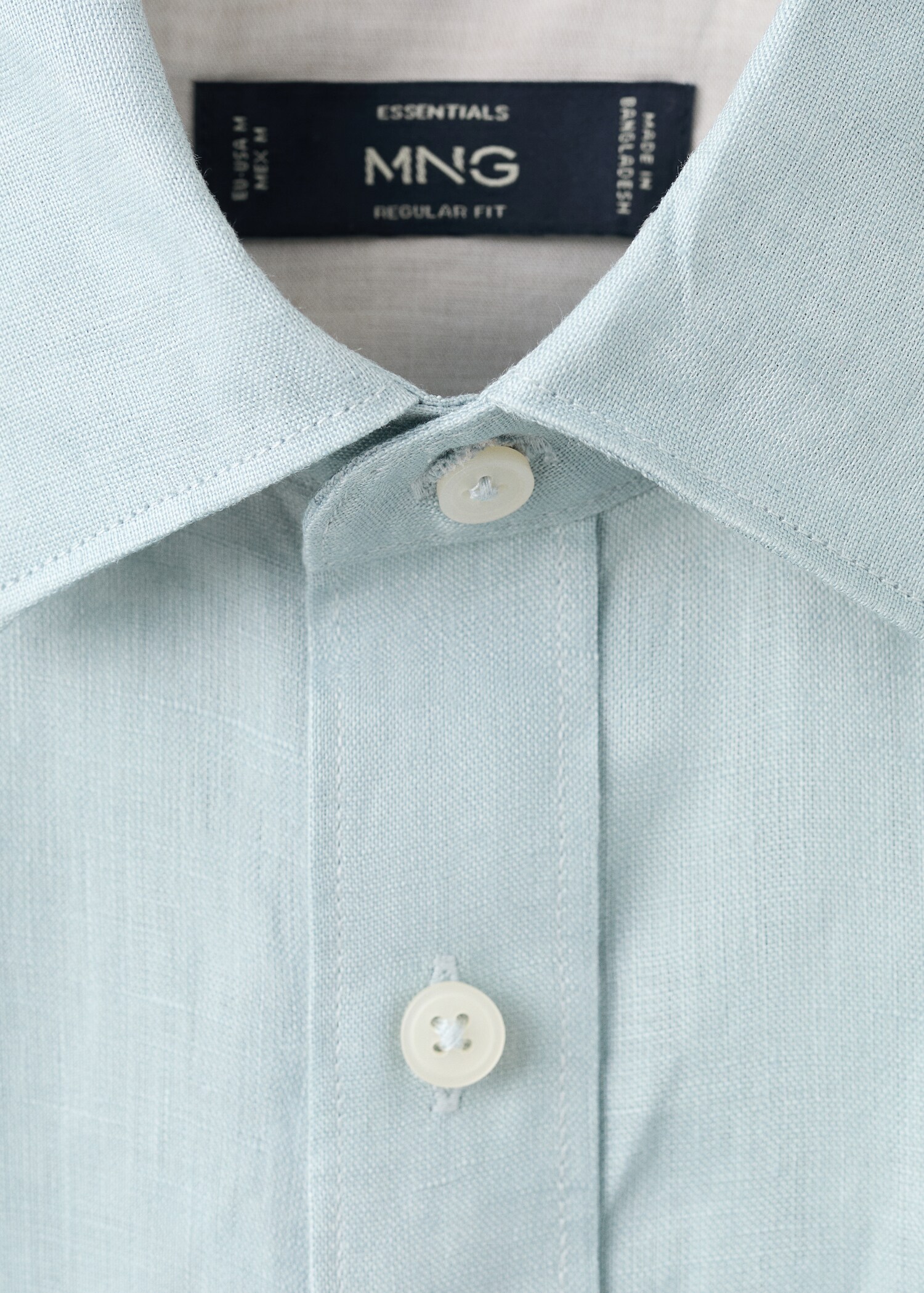 Regular-fit 100% linen shirt - Details of the article 8