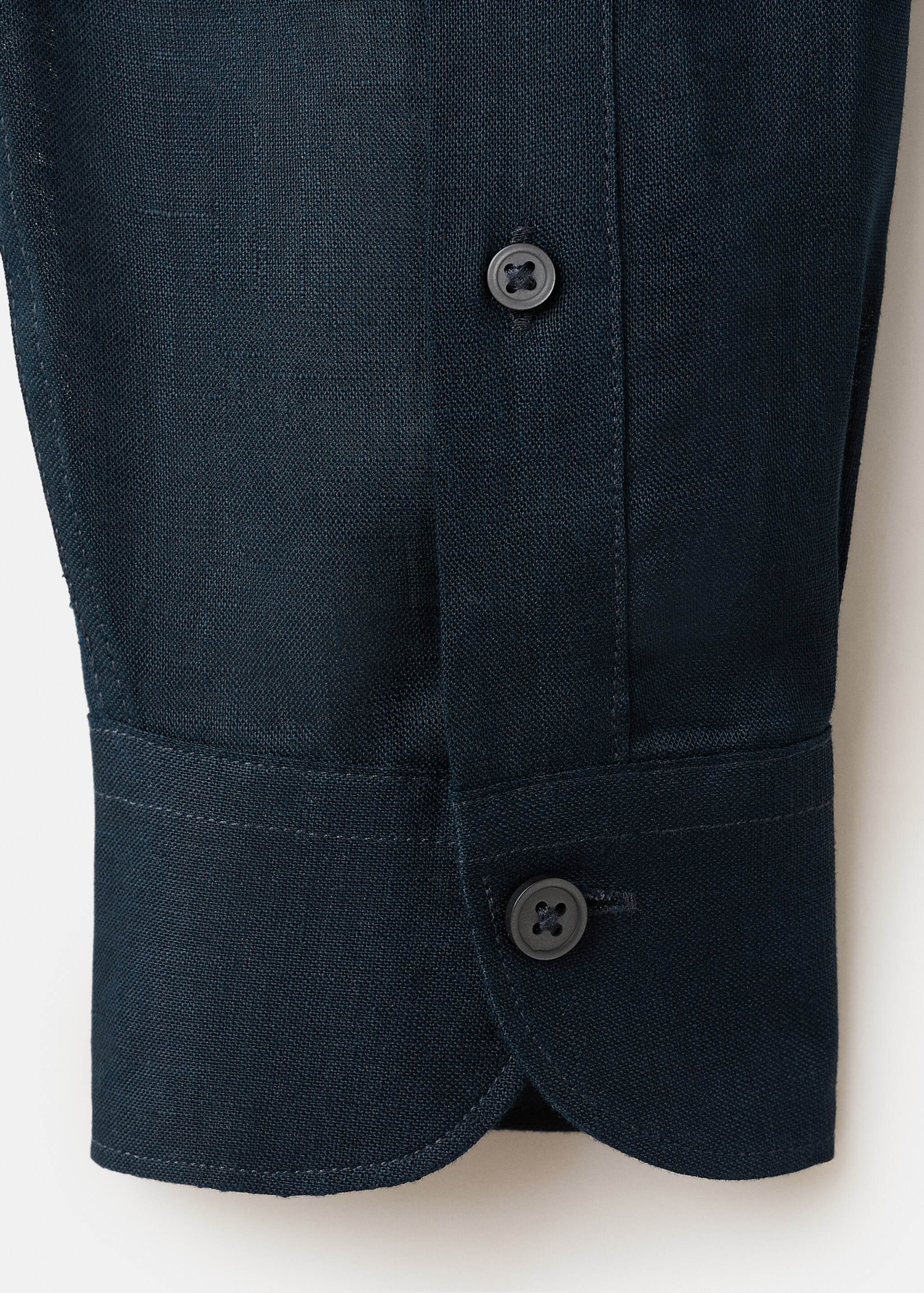 Regular-fit 100% linen shirt - Details of the article 0, Night Blue. Ref: 27085939-00.