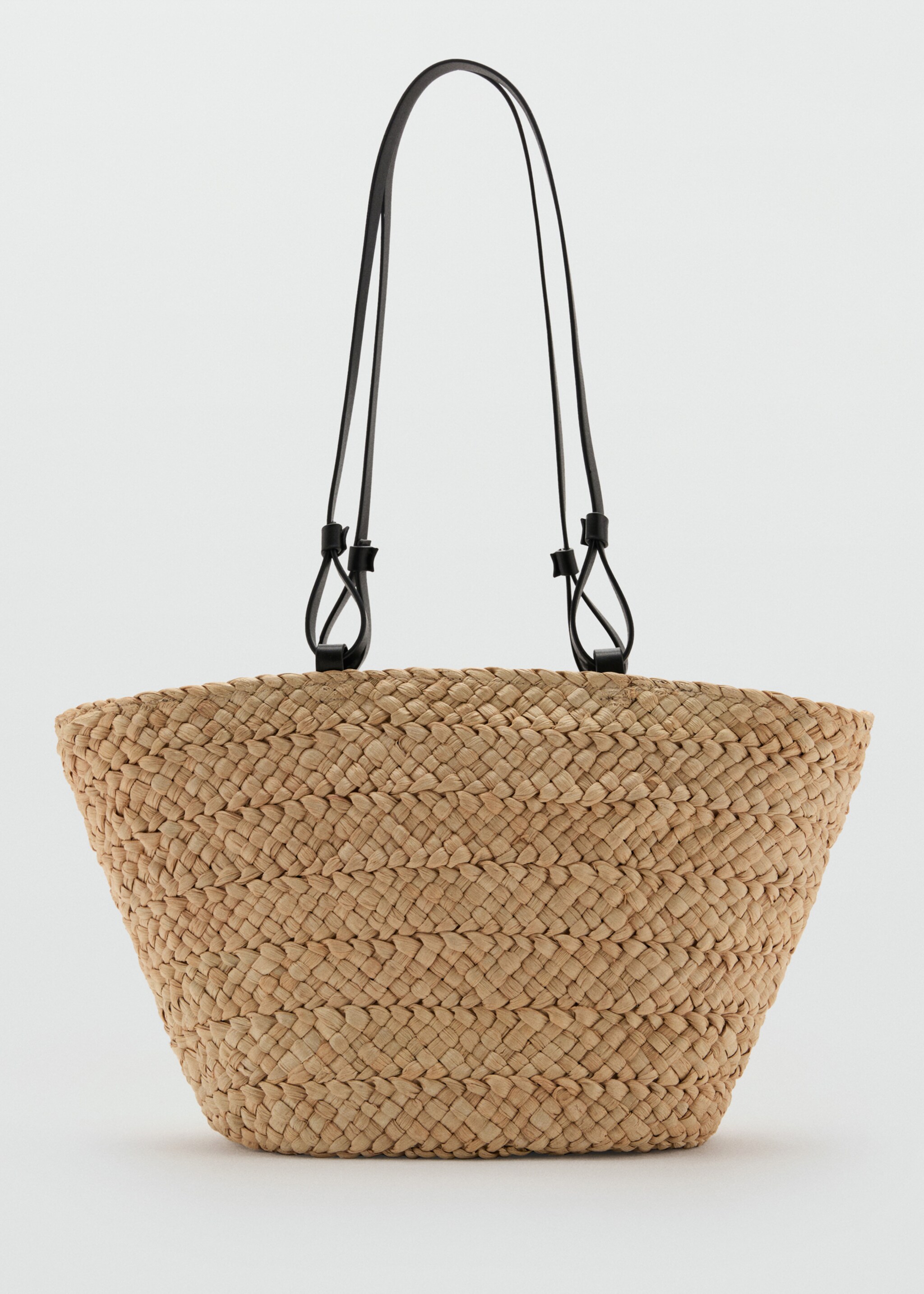 Natural fibre basket bag - Article without model, Black. Ref: 27085953-00.