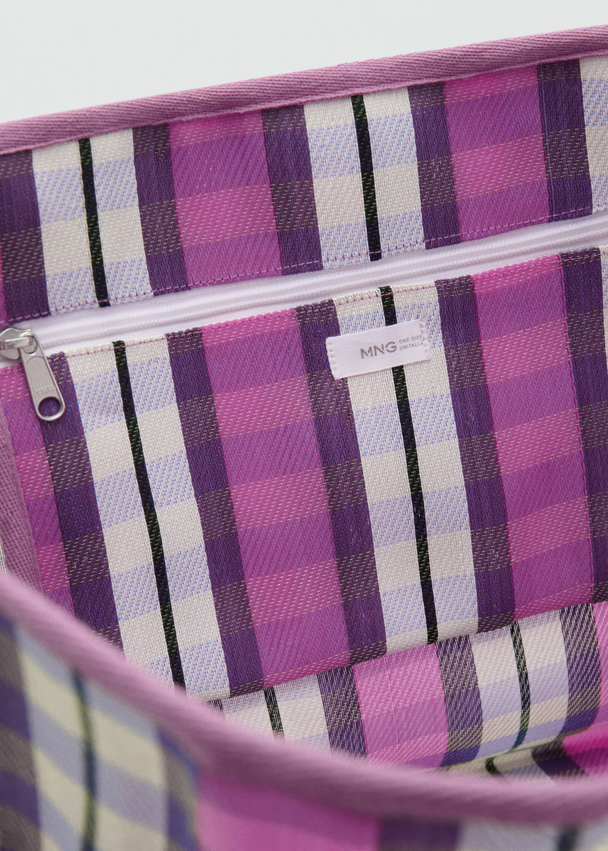 Printed tote bag - Details of the article 1, Lilac. Ref: 27085955-00.