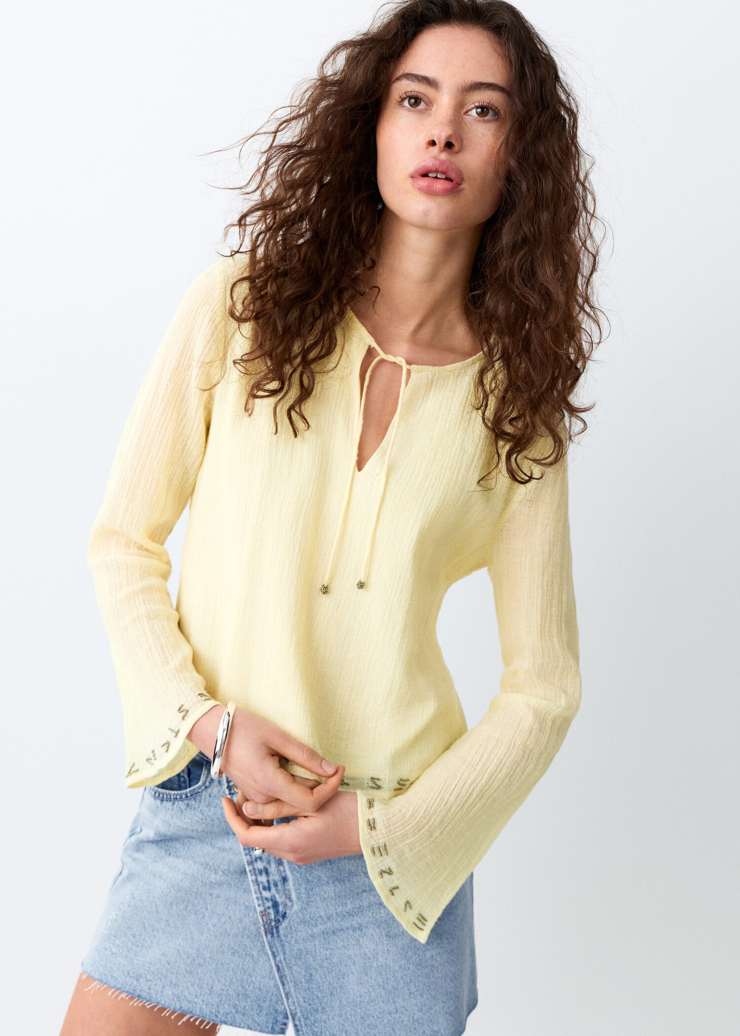 Bead detail blouse - Medium plane