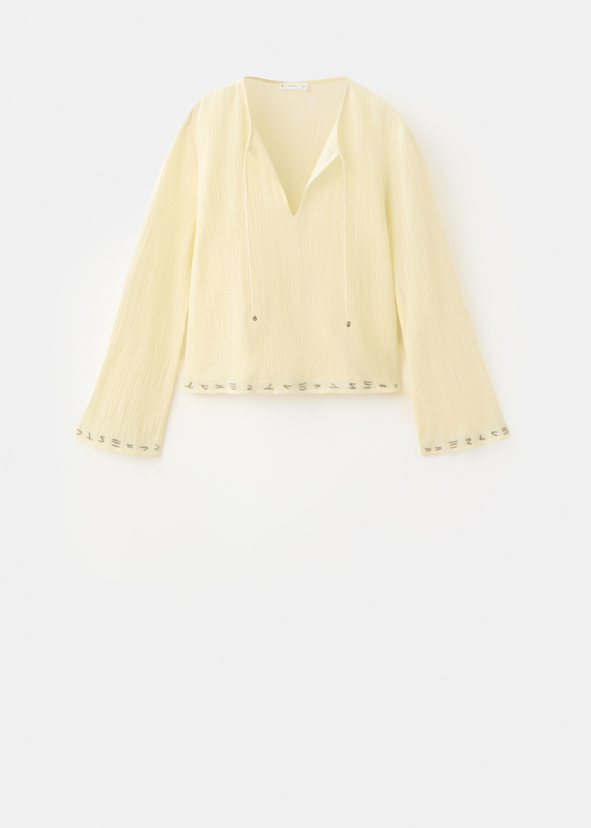 Bead detail blouse - Article without model, Yellow. Ref: 27085956-00.