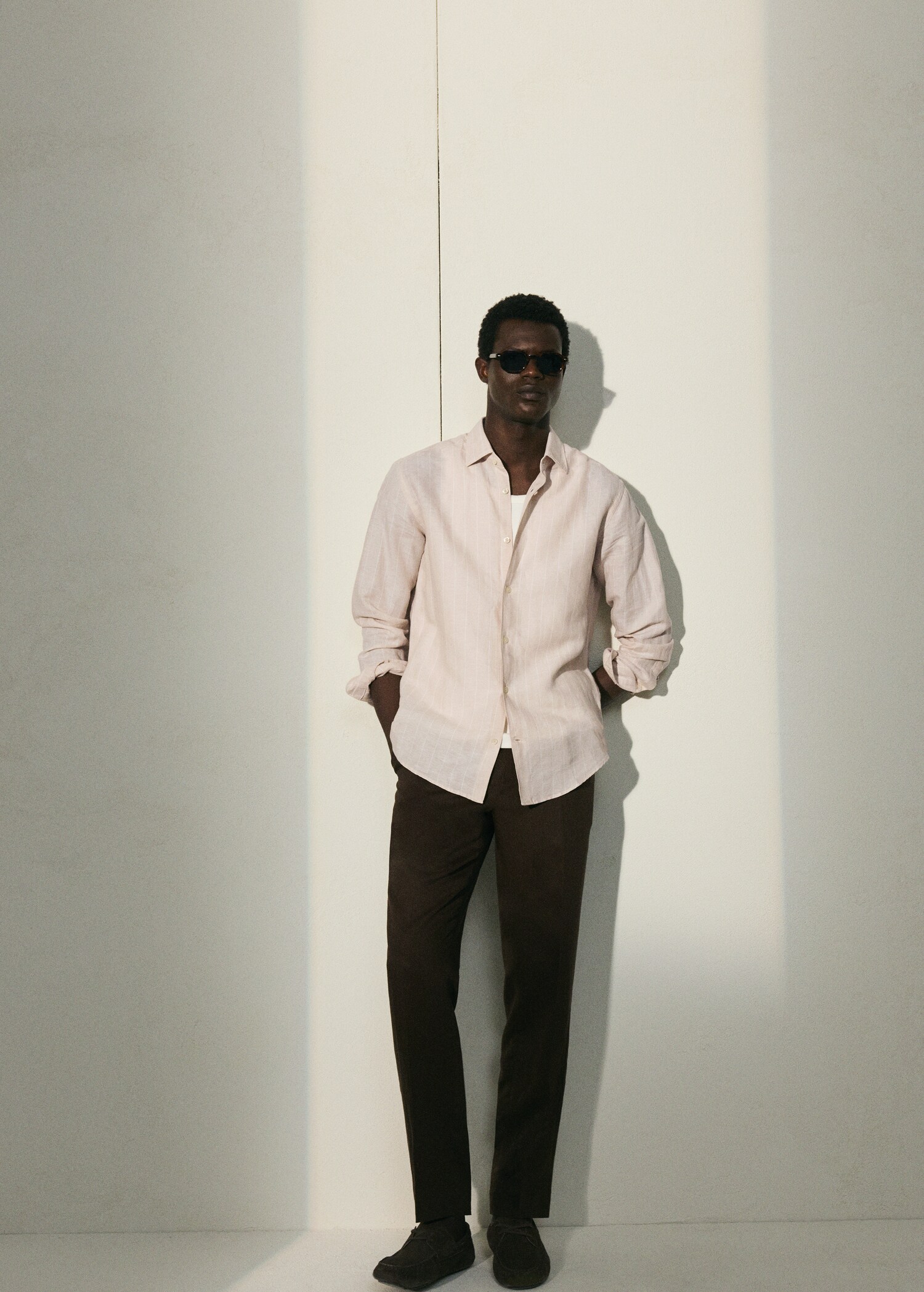 Linen cotton slim fit striped shirt - Details of the article 5