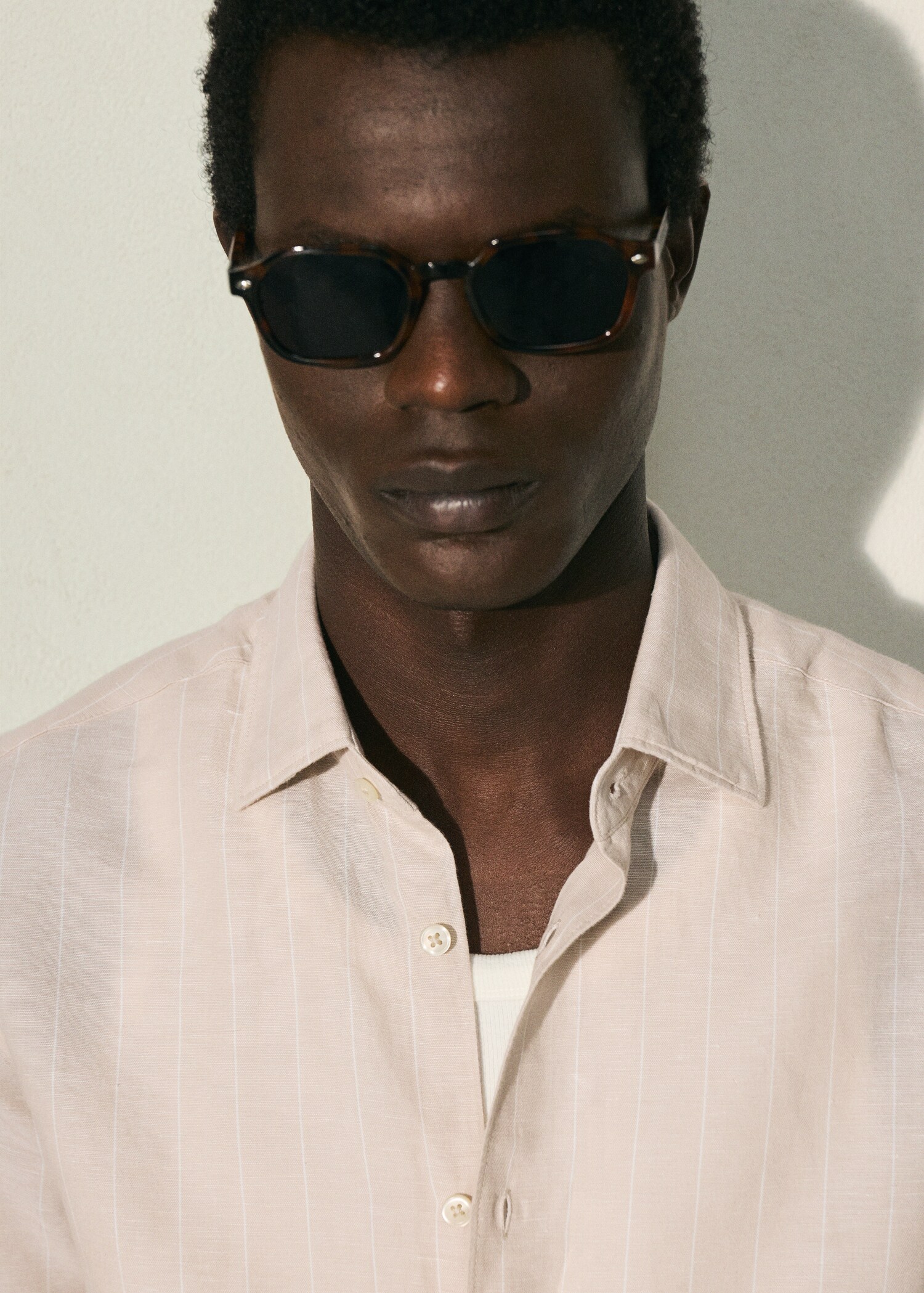 Linen cotton slim fit striped shirt - Details of the article 9