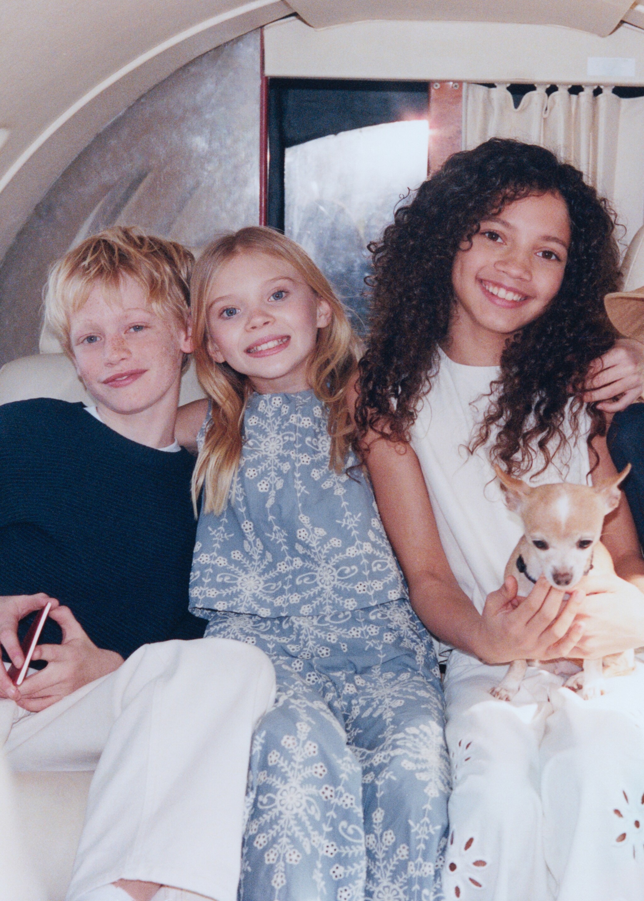 Long embroidered jumpsuit - Details of the article 6, Blue. Ref: 27085969-00.