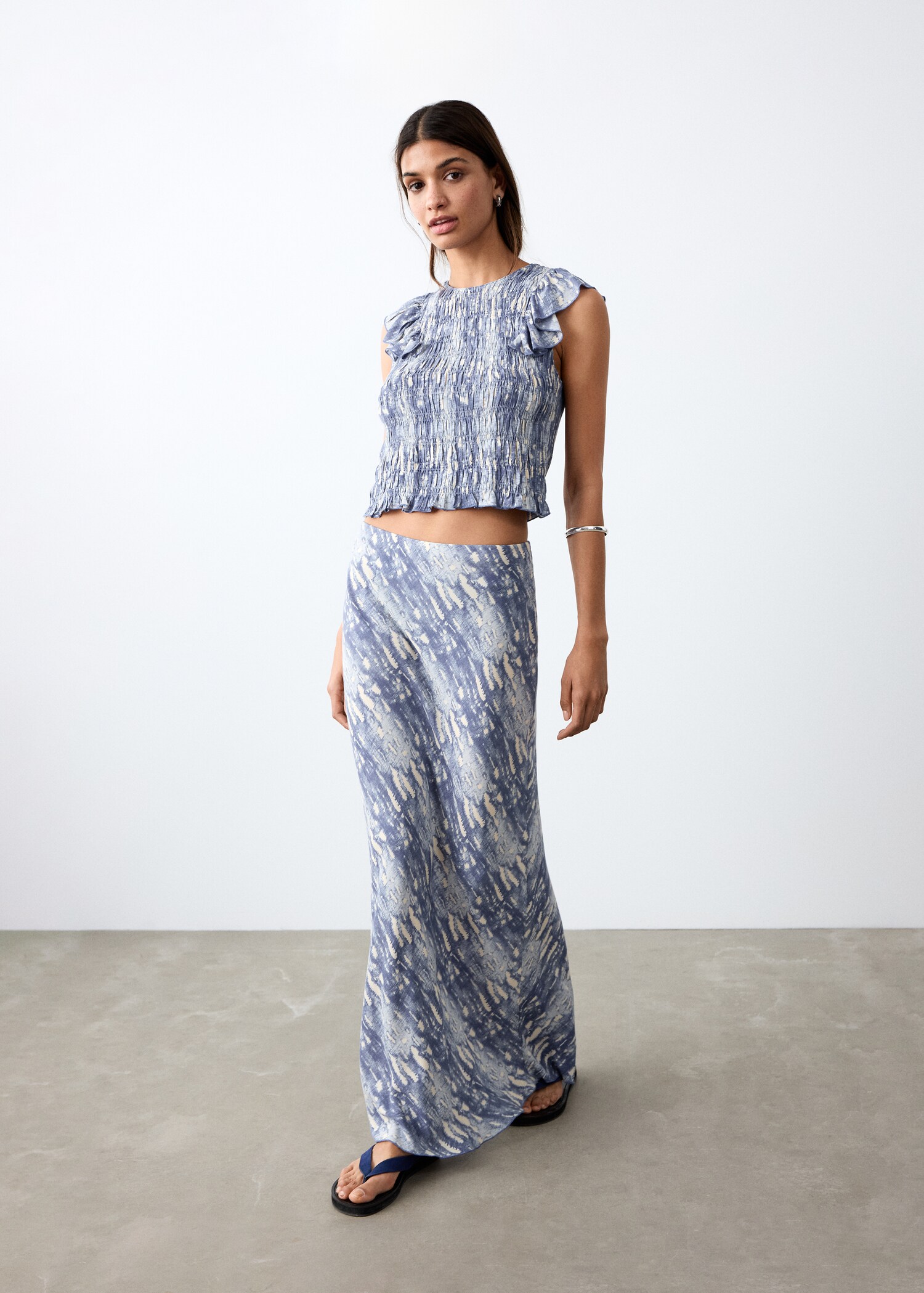 Printed long skirt - Details of the article 2