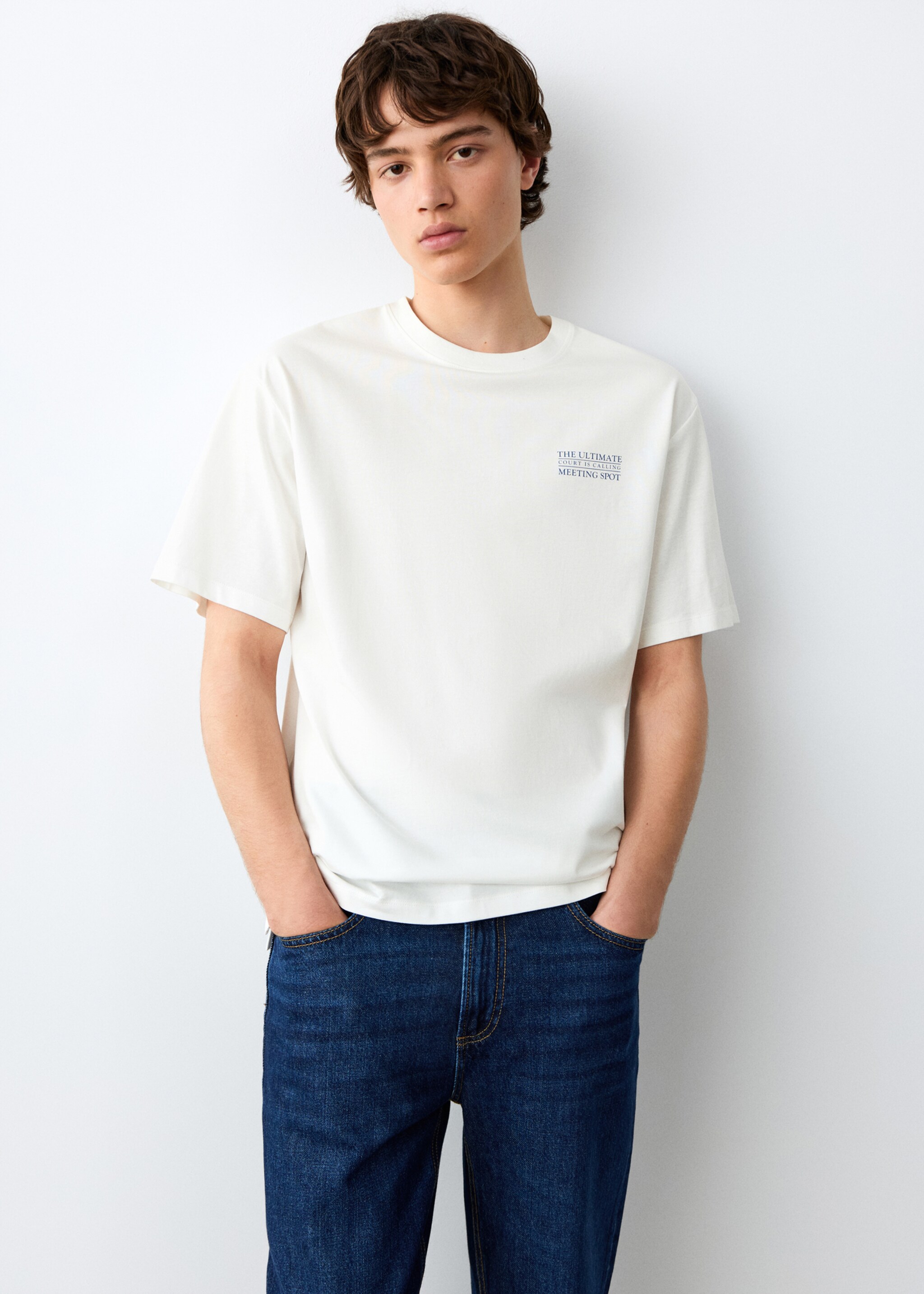 Printed cotton-blend t-shirt - Medium plane, Off White. Ref: 27085984-00.