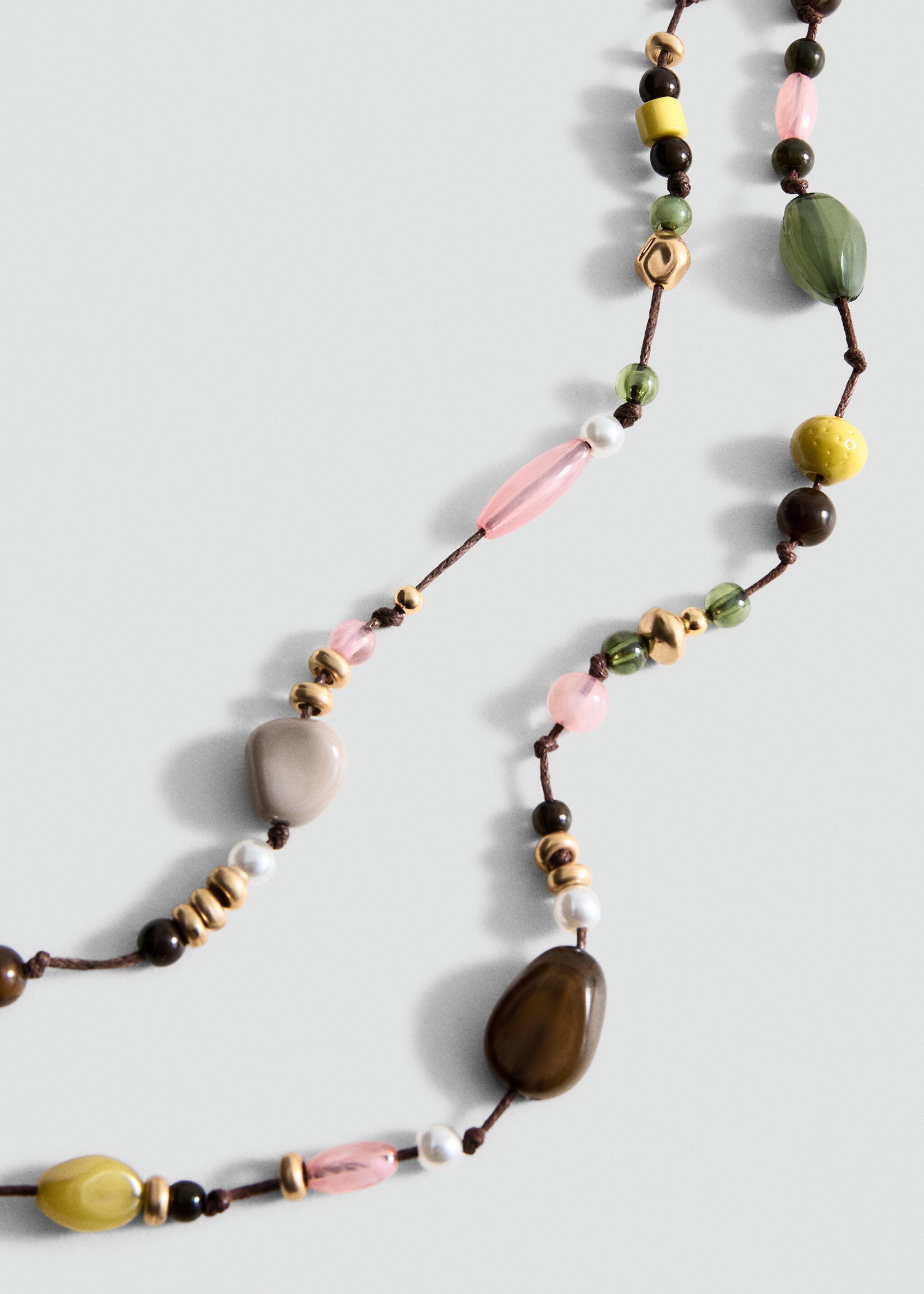 Collier double perles - Plan moyen, Vert pastel. Ref: 27085985-00.