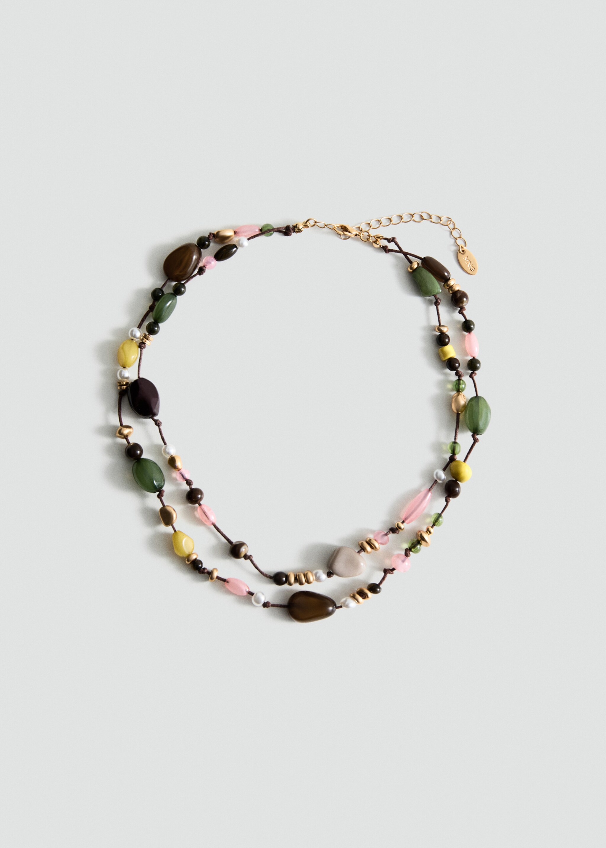 Collier double perles - Article sans modèle, Vert pastel. Ref: 27085985-00.