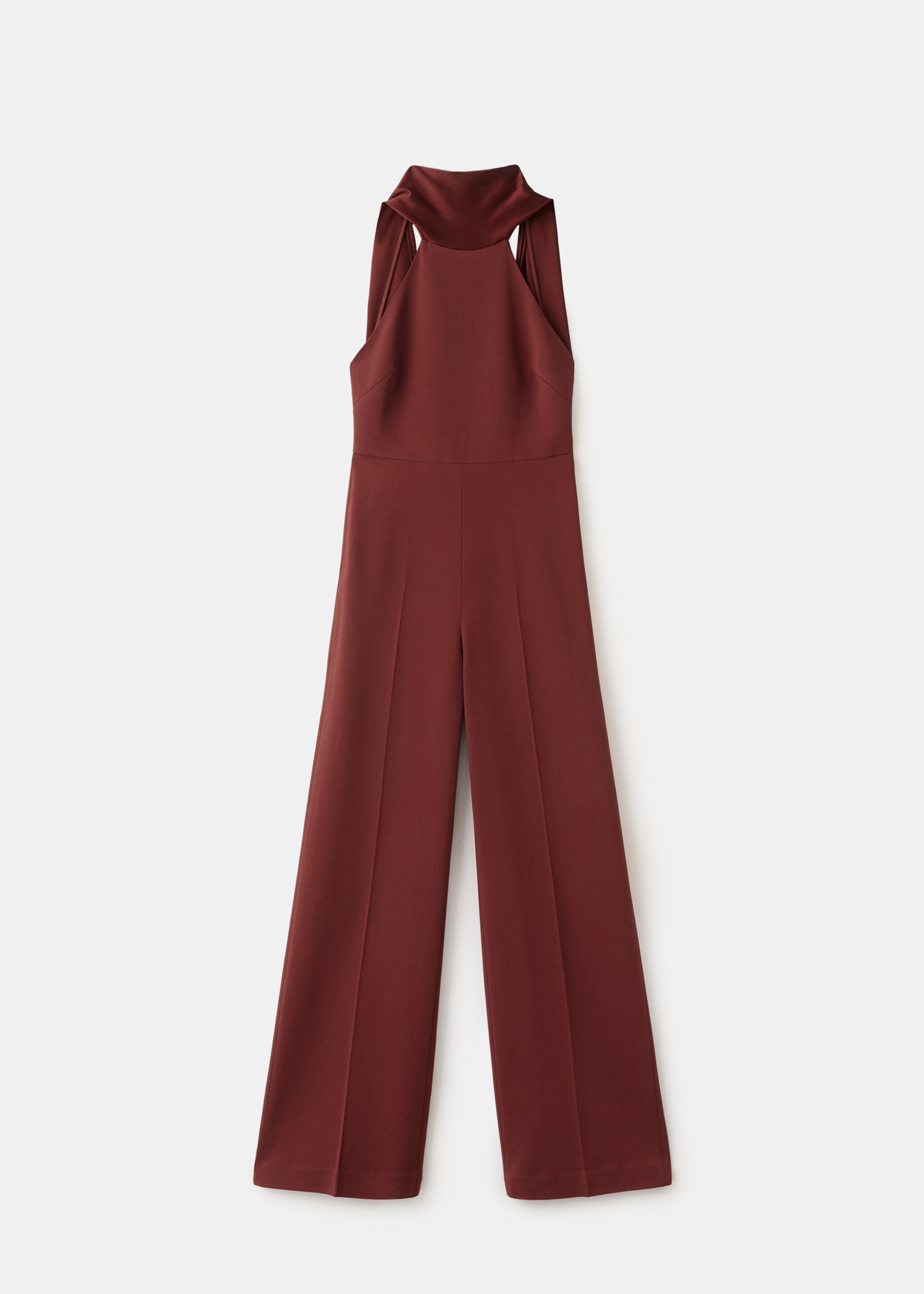 Halter neck jumpsuit with combined detailing - Article without model, Burnt Orange. Ref: 27085992-00.