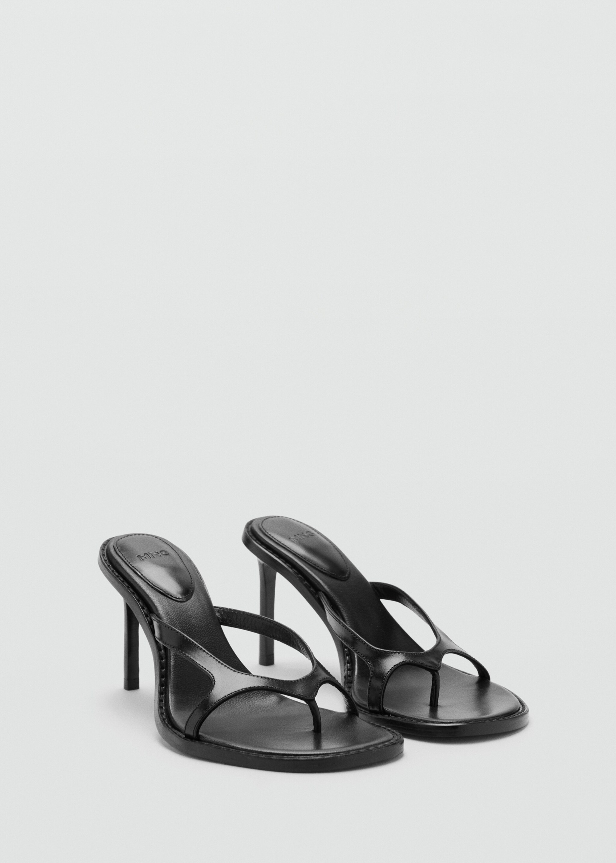 Leather straps sandals - Medium plane, Black. Ref: 27085993-00.