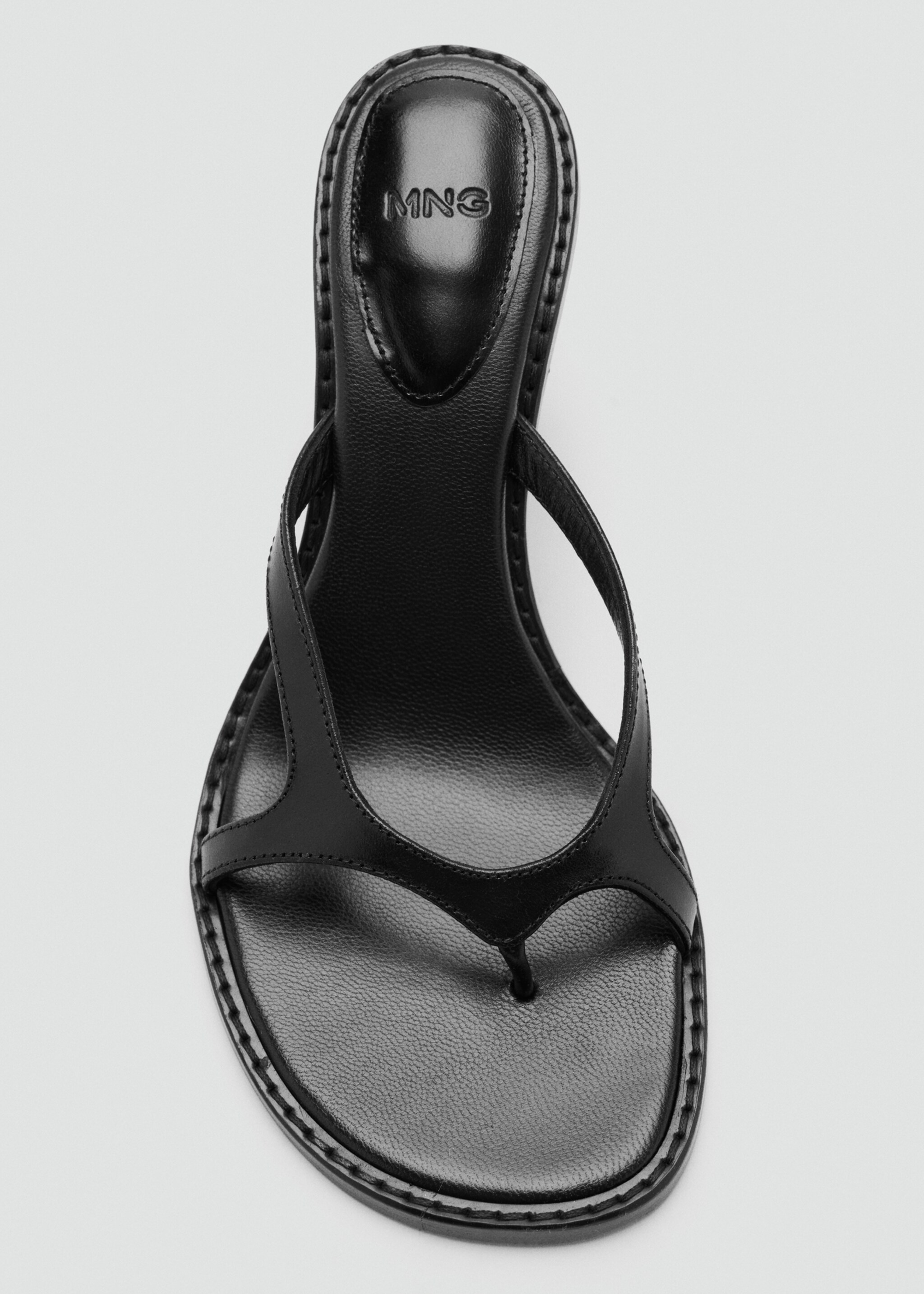 Leather straps sandals - Details of the article 2, Black. Ref: 27085993-00.