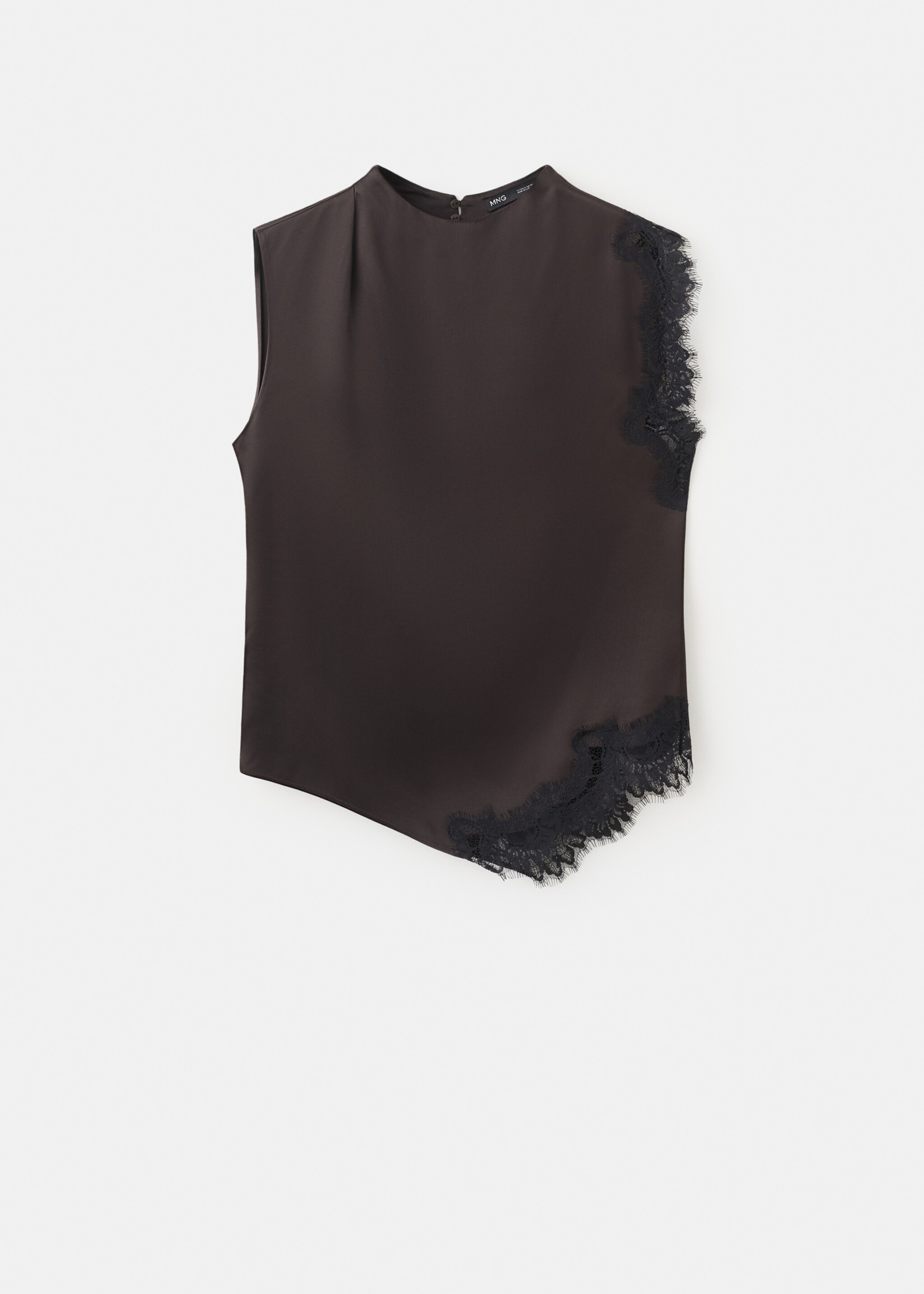 Top ribetes encaje - Artículo sin modelo, Marrón. Ref: 27085994-00.