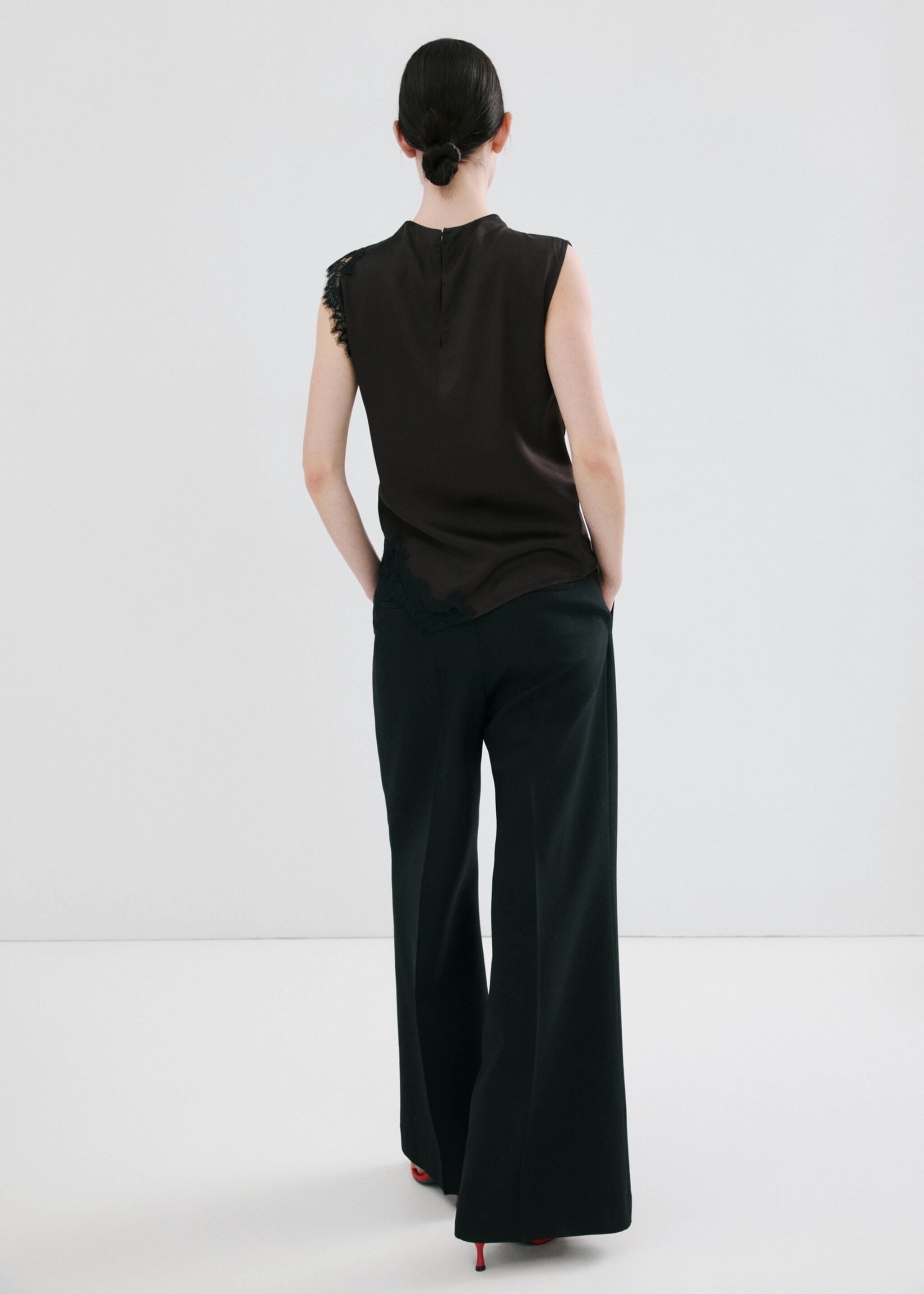 Top ribetes encaje - Reverso del artículo, Marrón. Ref: 27085994-00.