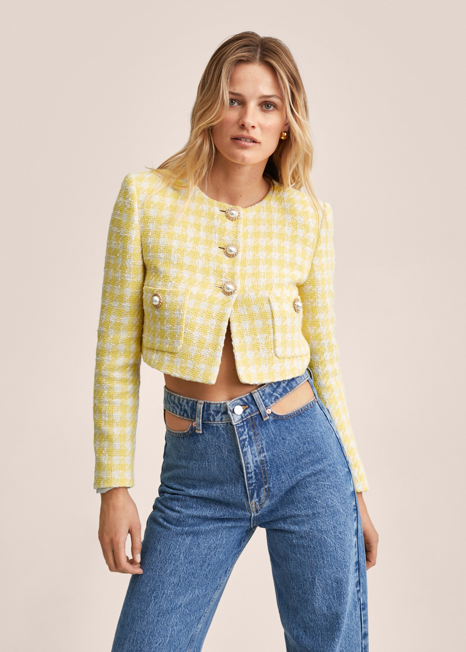 Chaqueta tweed crop - Plano medio