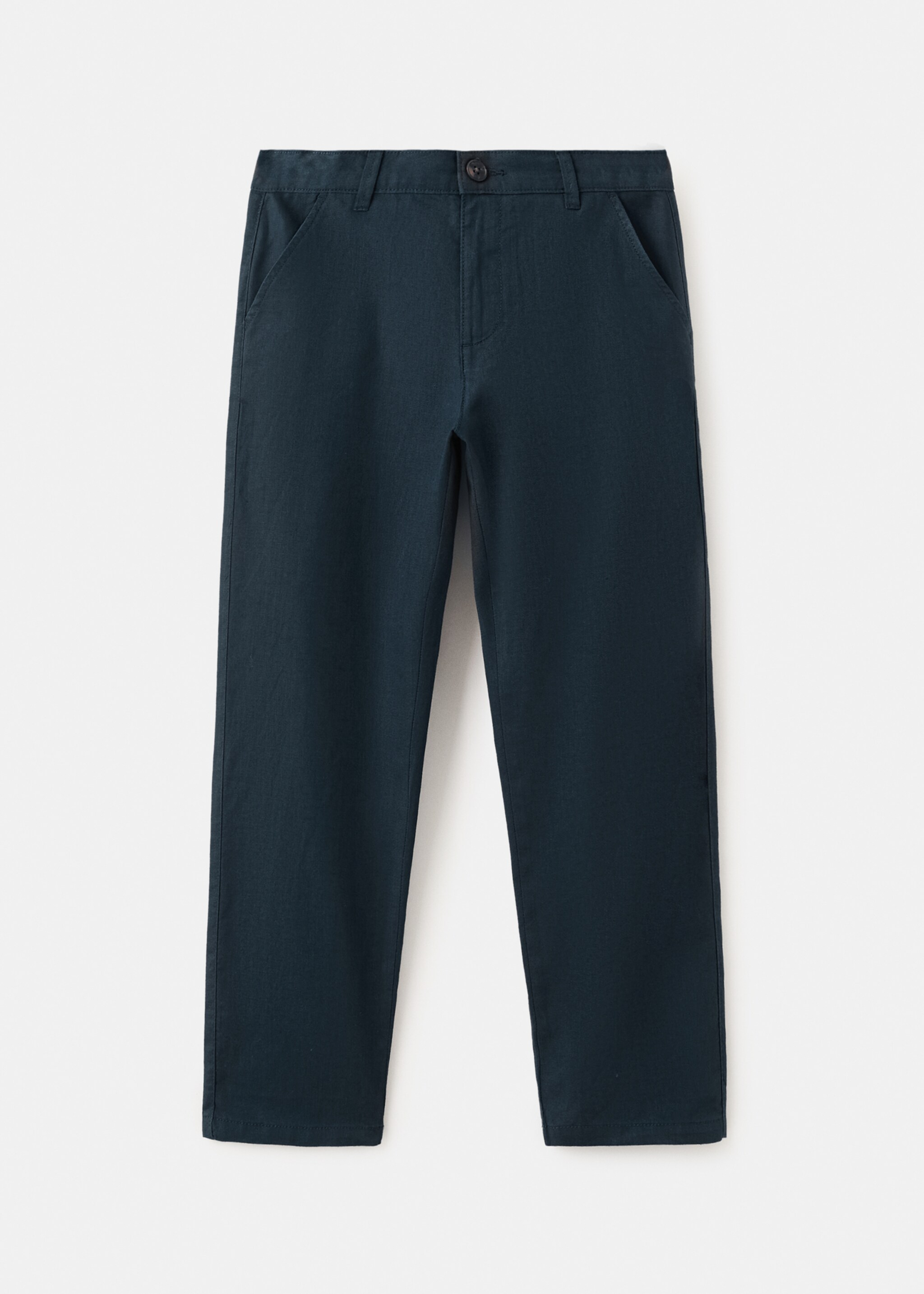 Straight-fit cotton trousers - Article without model, Navy. Ref: 27086338-00.
