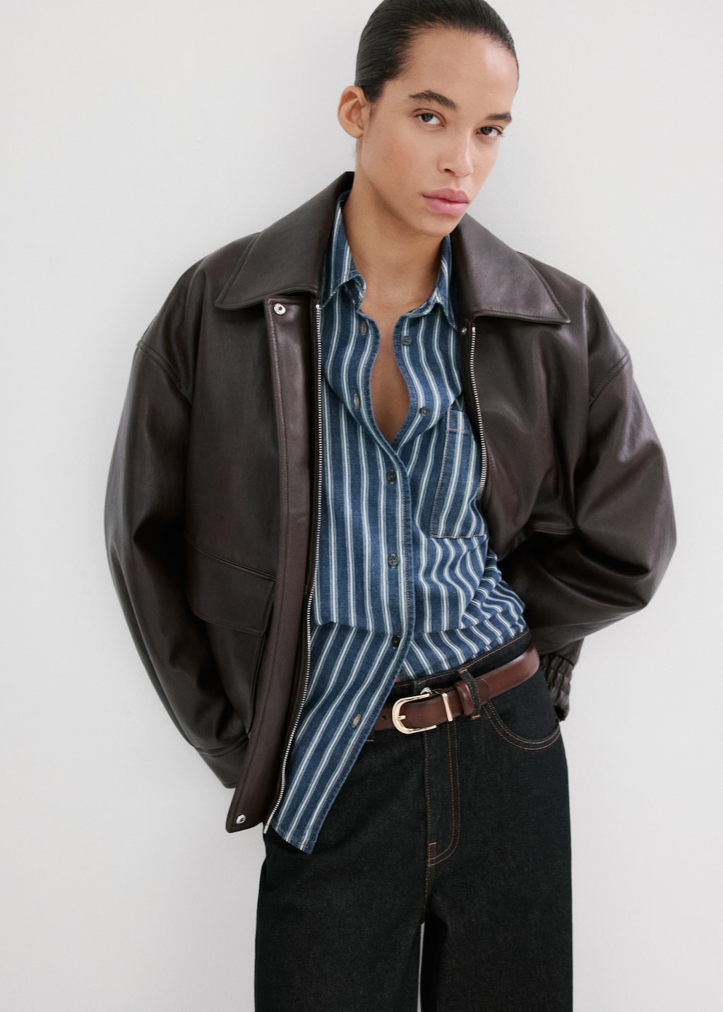 Striped denim shirt - image 3