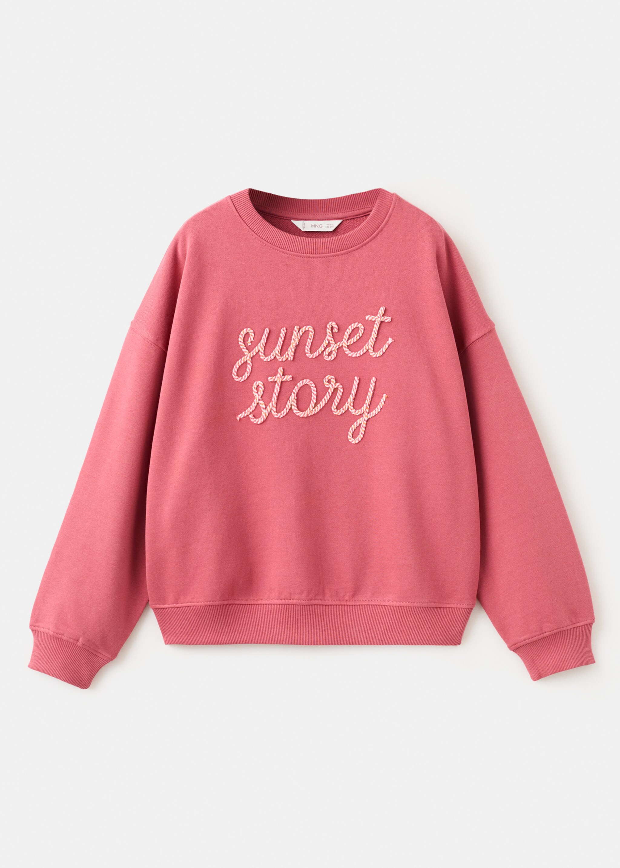 Embossed text sweatshirt - Article without model, Strawberry. Ref: 27086342-00.