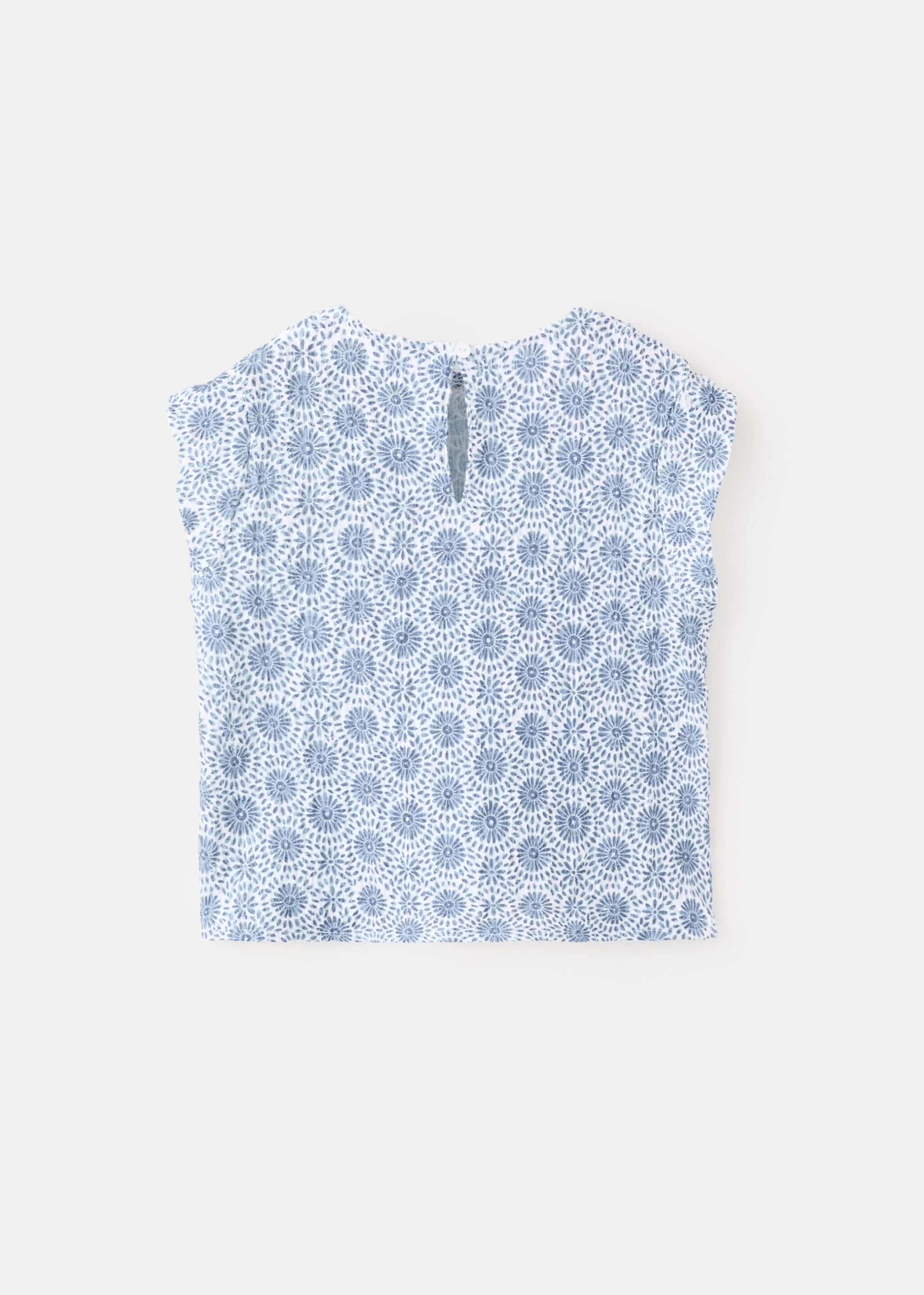 Camiseta estampada fluida - Reverso del artículo, Azul. Ref: 27086344-00.