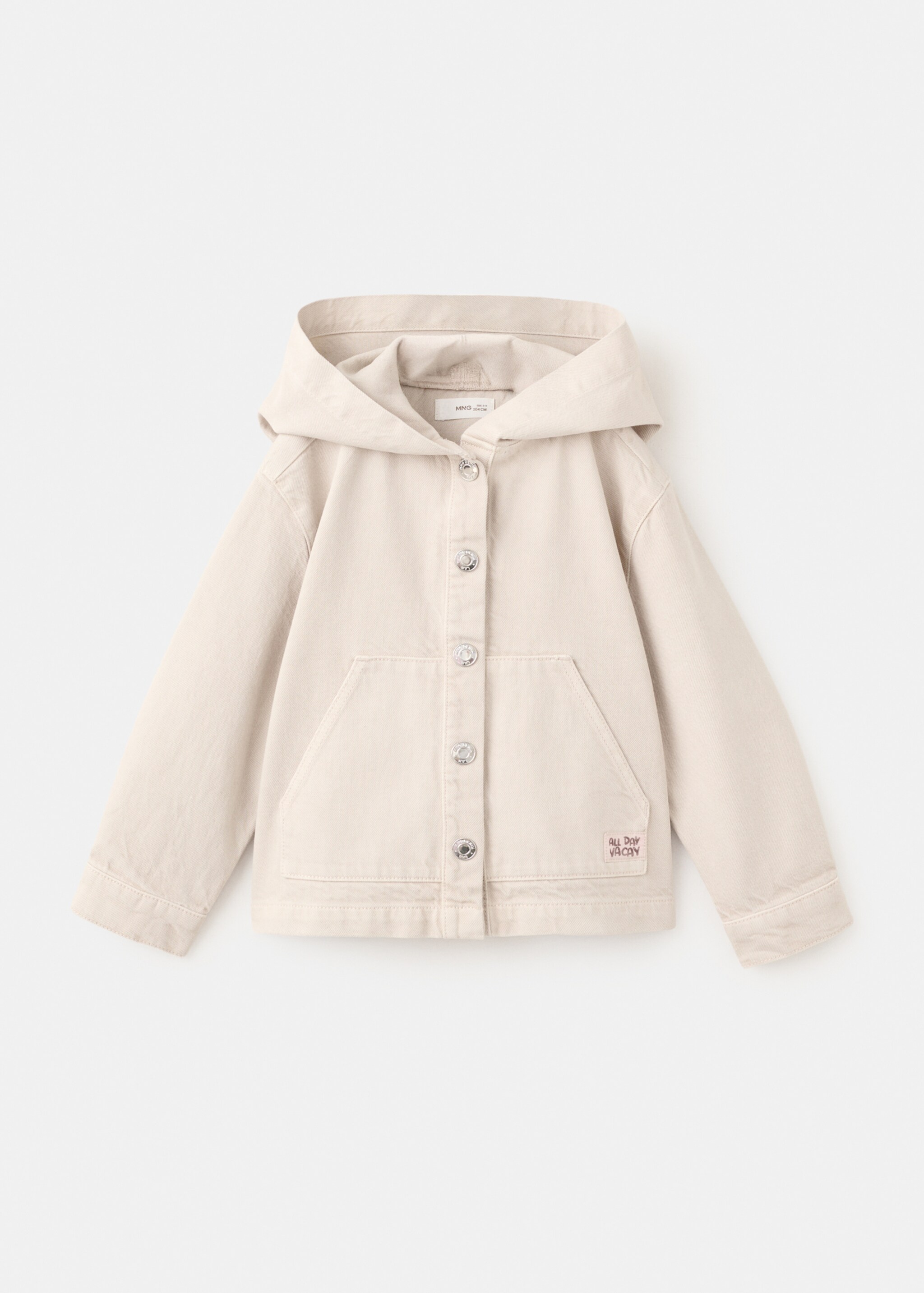 Denim hooded jacket - منتج دون نموذج, رملي. Ref: 27086345-00.