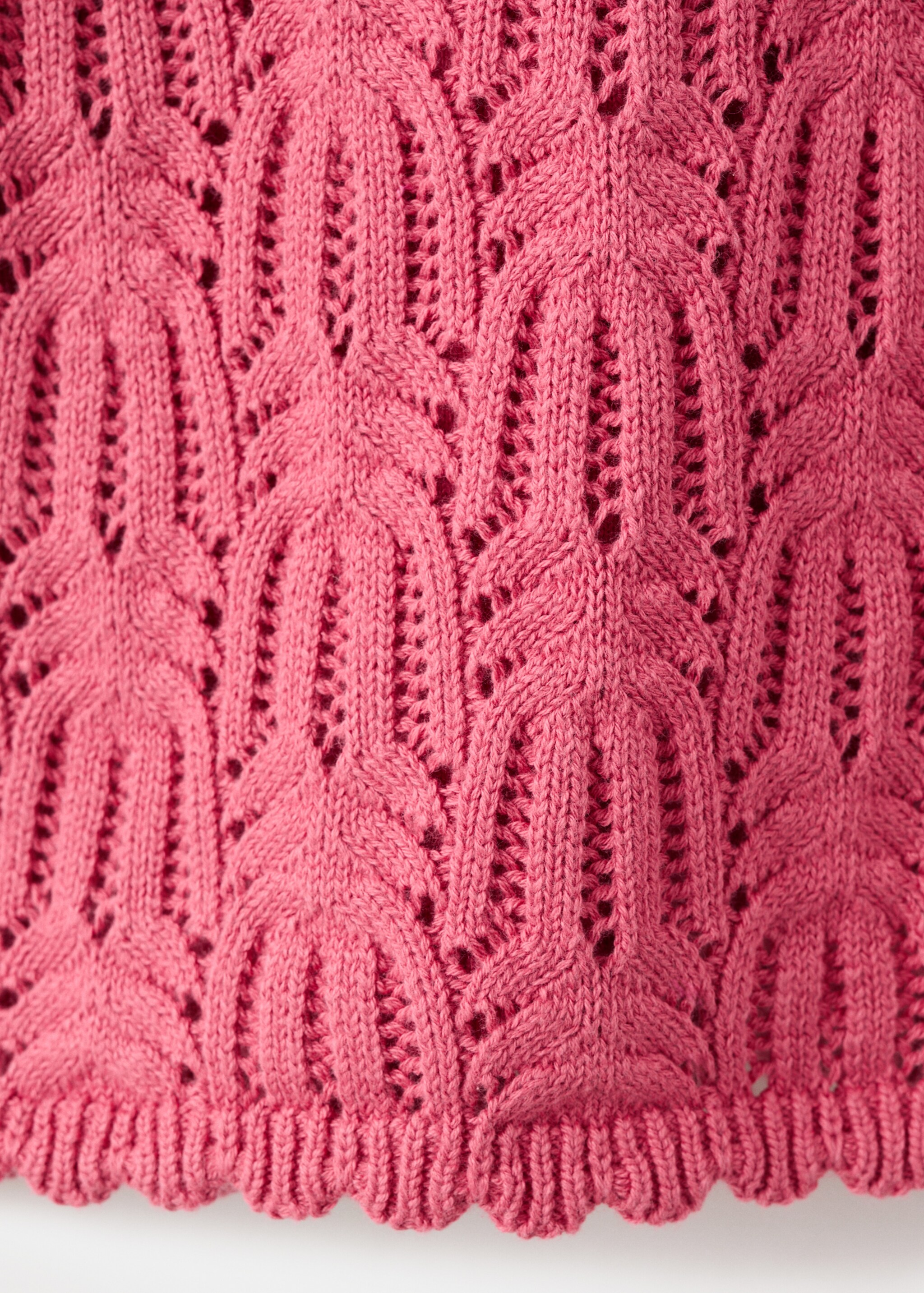 Vestido punto calado - Details of the article 0, Strawberry. Ref: 27086351-00.
