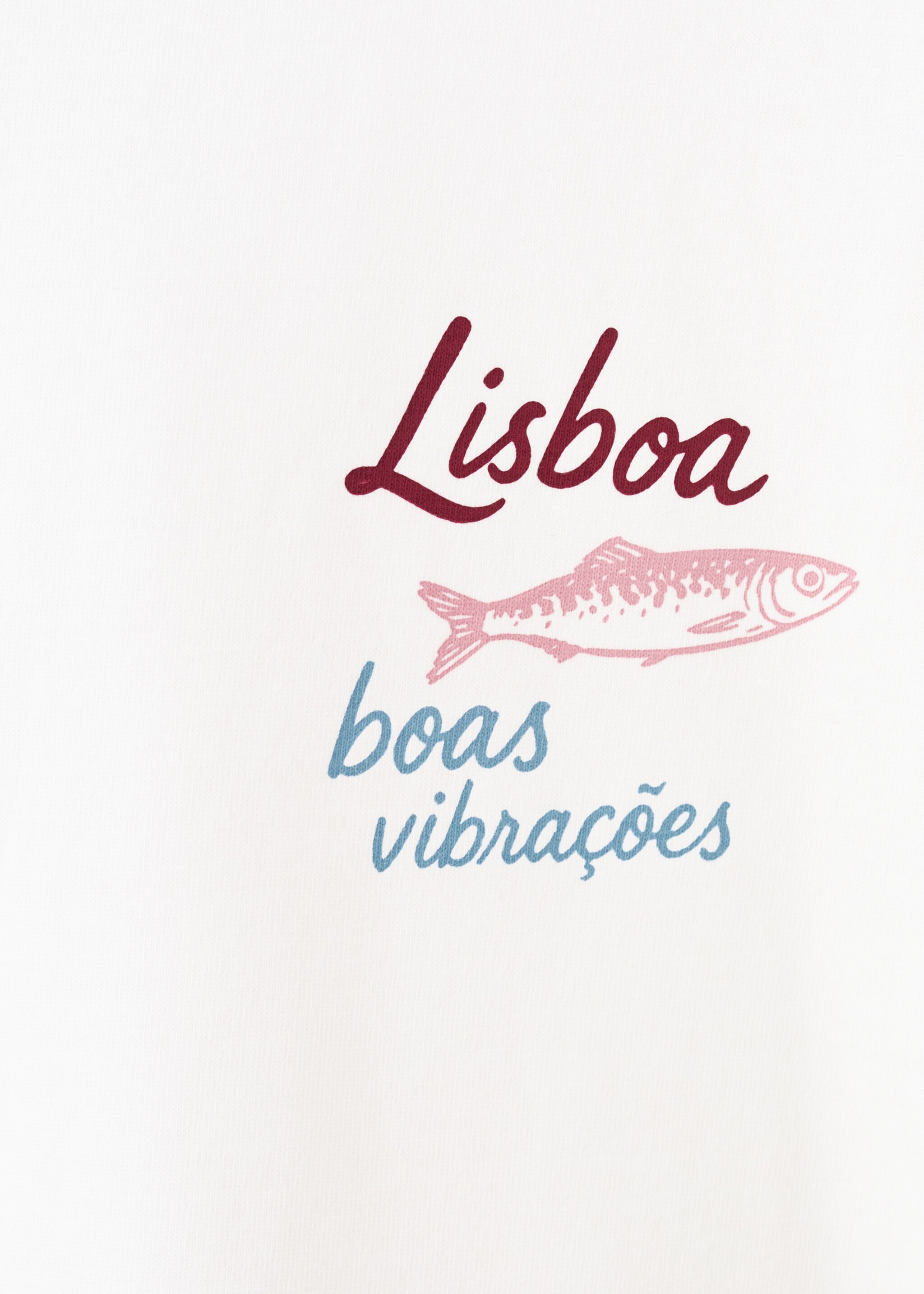 T-shirt de algodão estampado - Pormenor do artigo 8, Branco-pérola. Ref: 27086354-00.