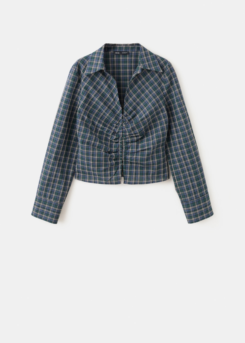 Gathered check blouse - image 2