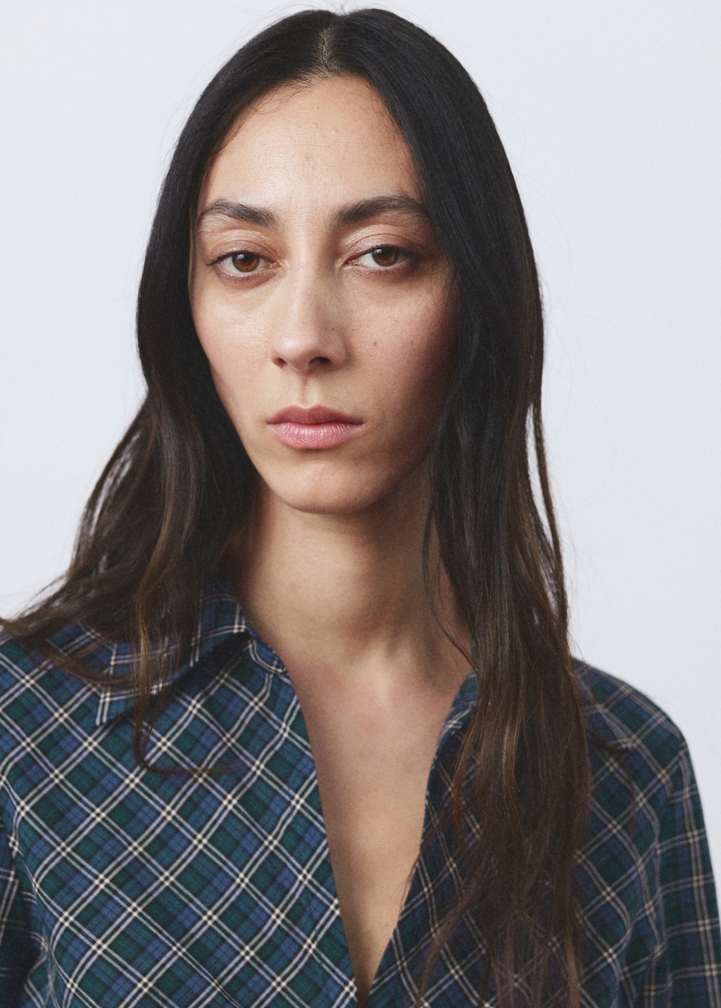 Gathered check blouse - image 5