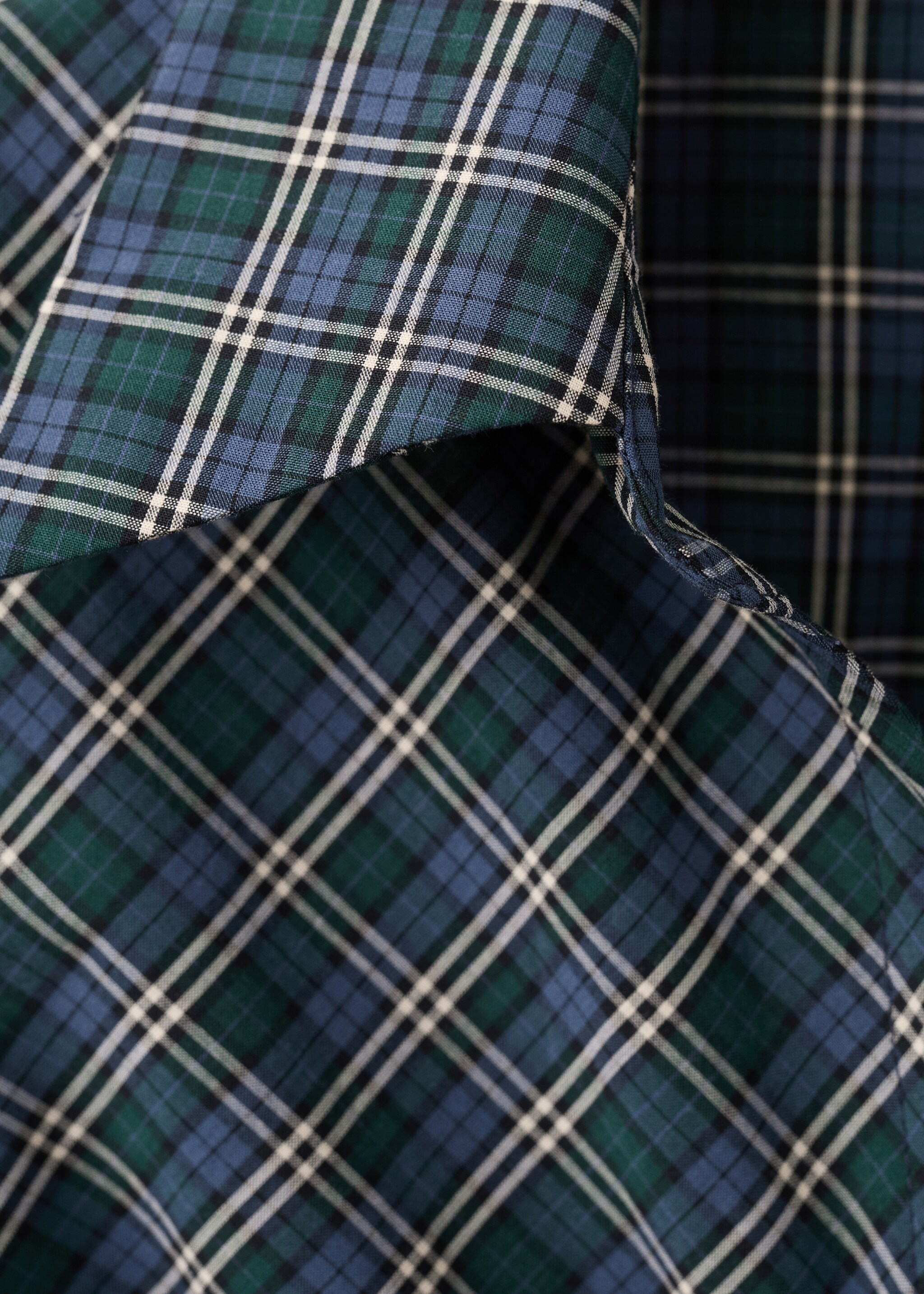 Gathered check blouse - Details of the article 8, Blue. Ref: 27086361-00.