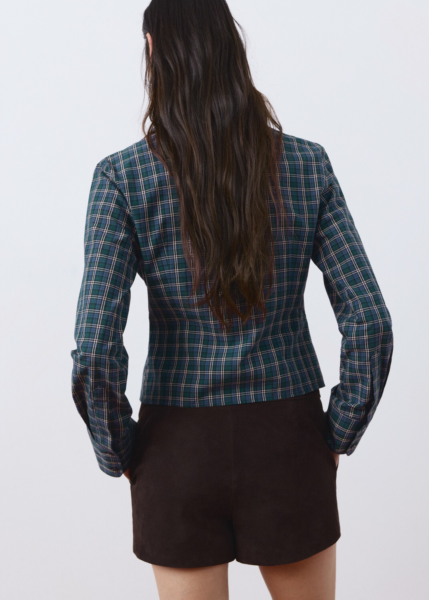 Gathered check blouse - Reverse of the article