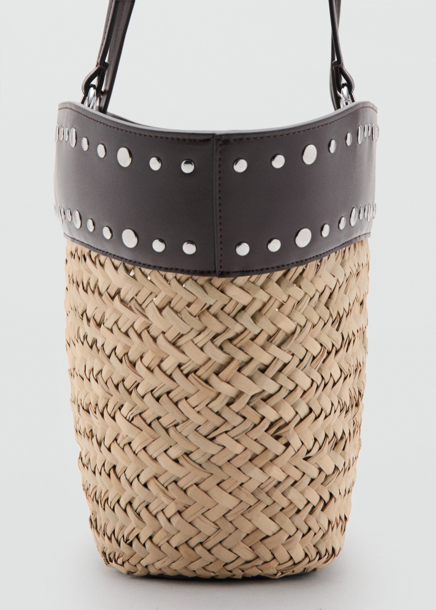 Raffia shopper bag with studs - Details of the article 2