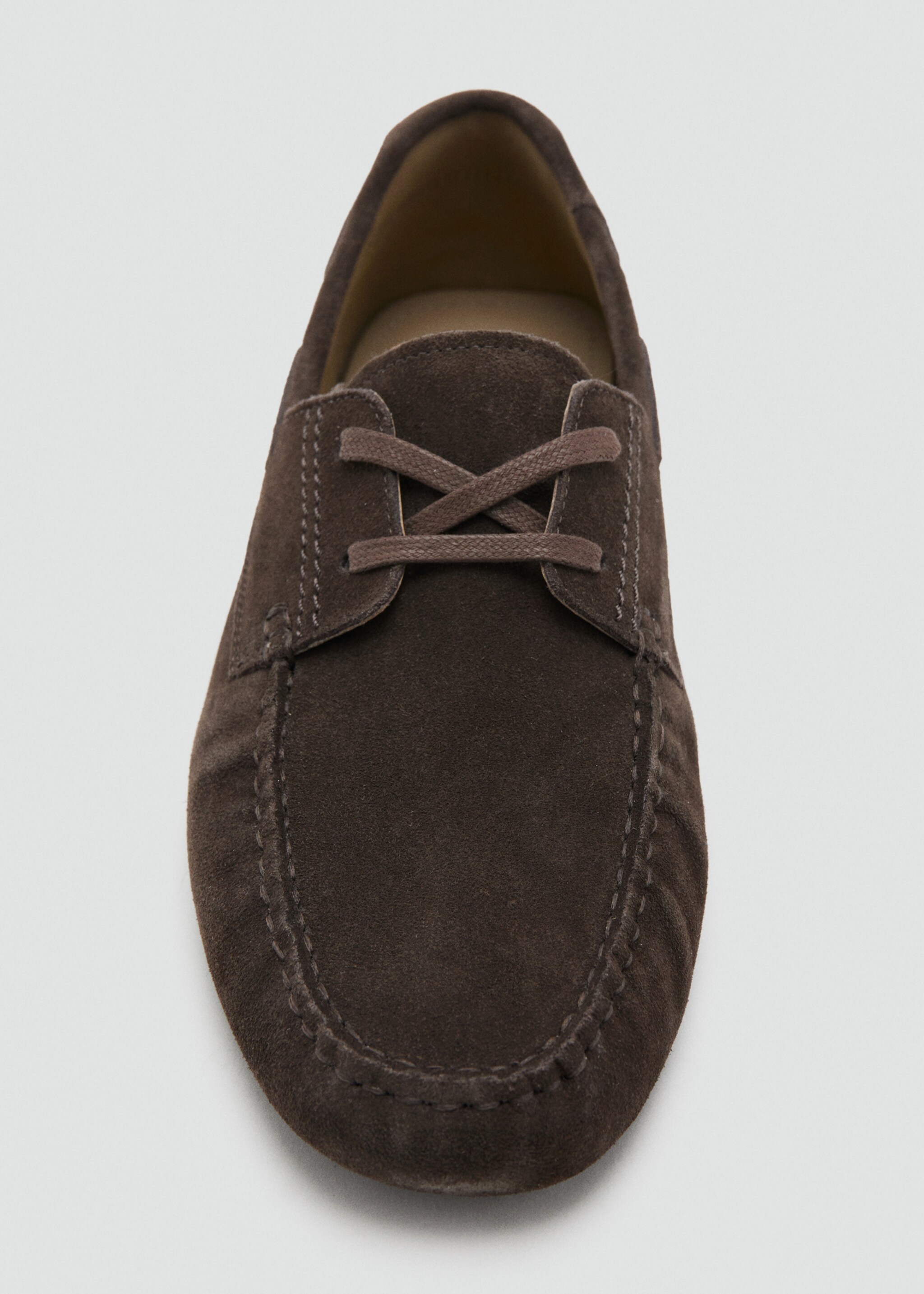 Driver shoe with laces - Details of the article 2, Brown. Ref: 27086711-00.