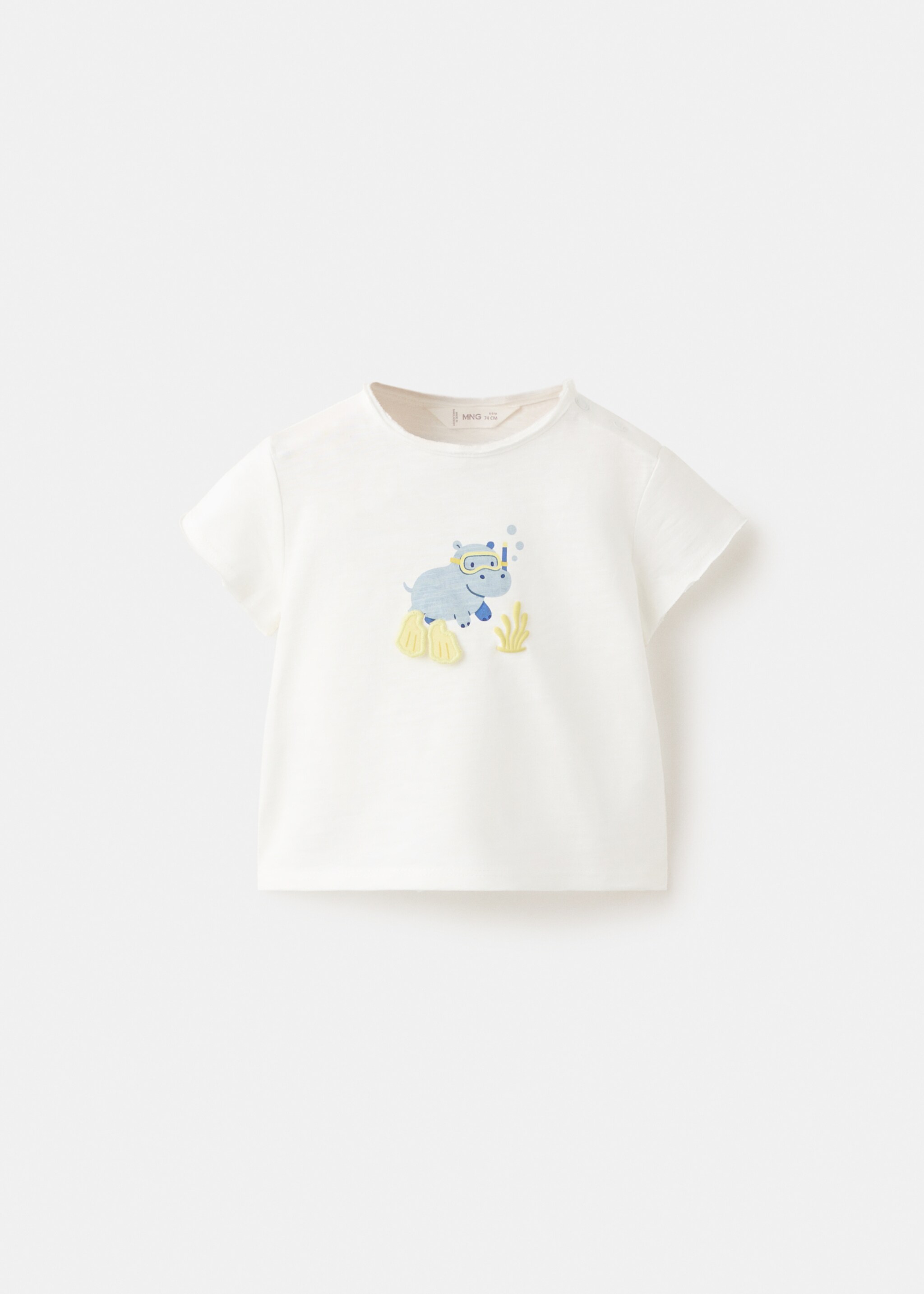 Camiseta algodón estampada - Artículo sin modelo, Blanco roto. Ref: 27086714-00.