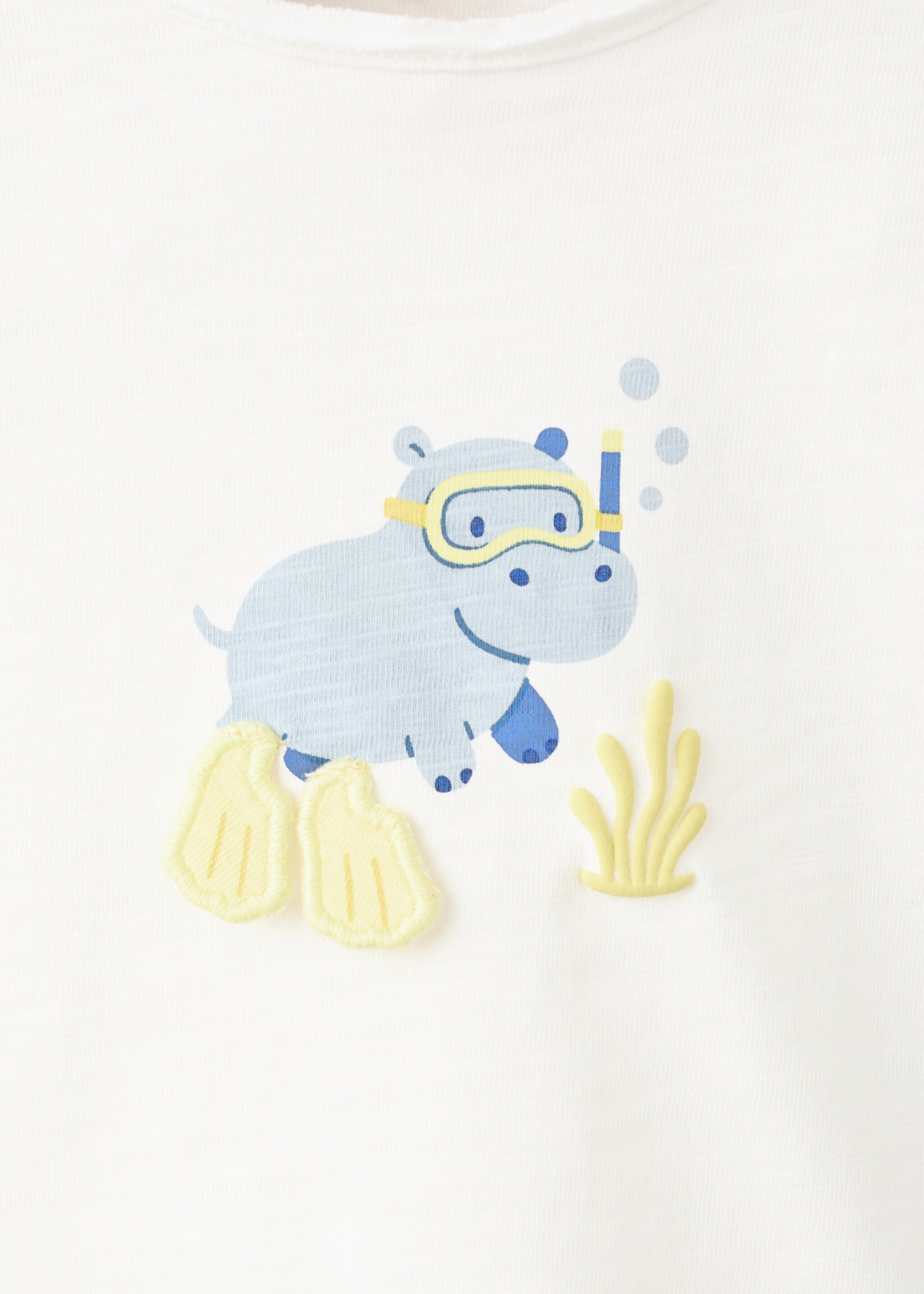 Camiseta algodón estampada - Detalle del artículo 8, Blanco roto. Ref: 27086714-00.