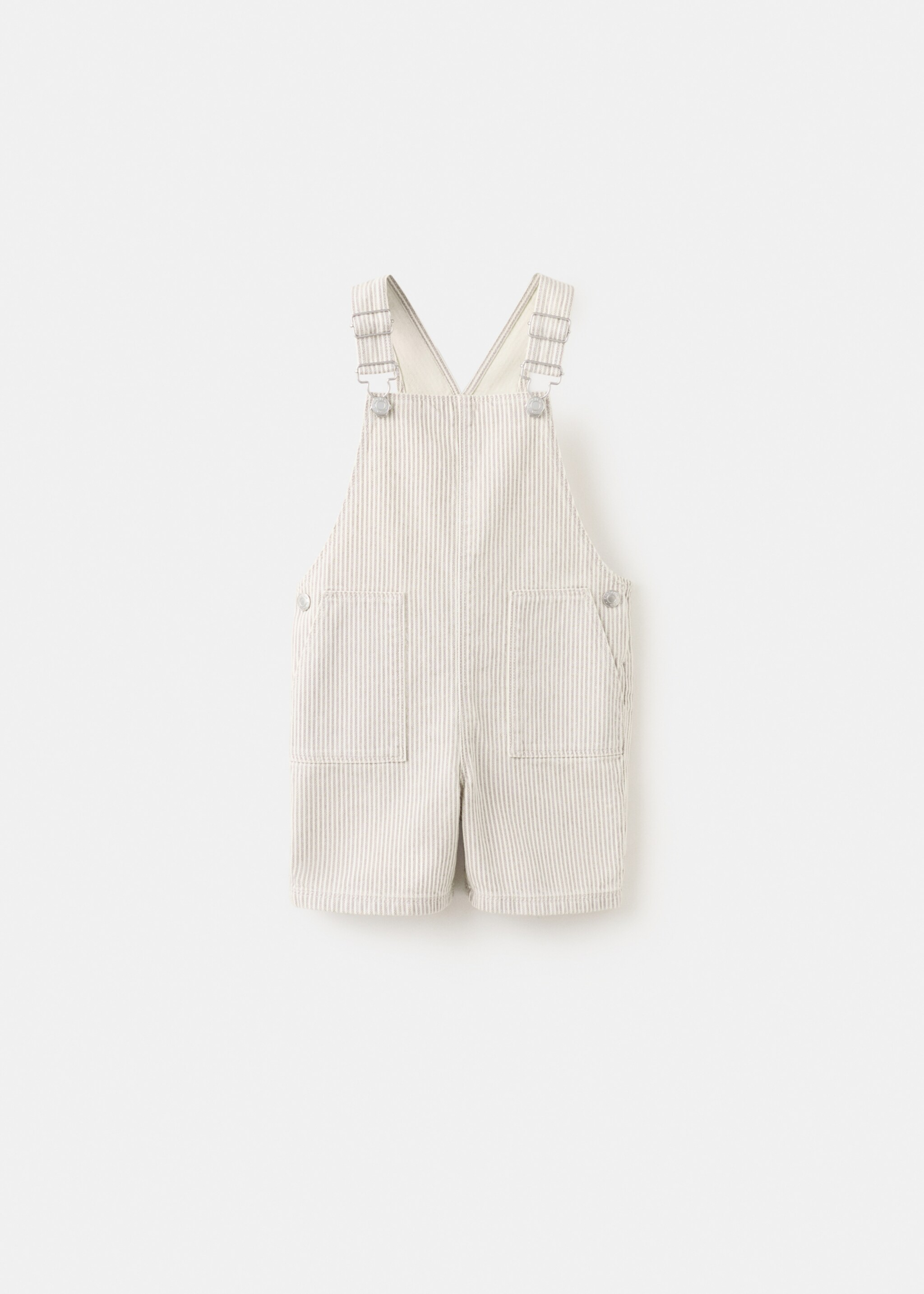 بنطال بحمالتين مخطط قصير - منتج دون نموذج, رملي. Ref: 27086715-00.