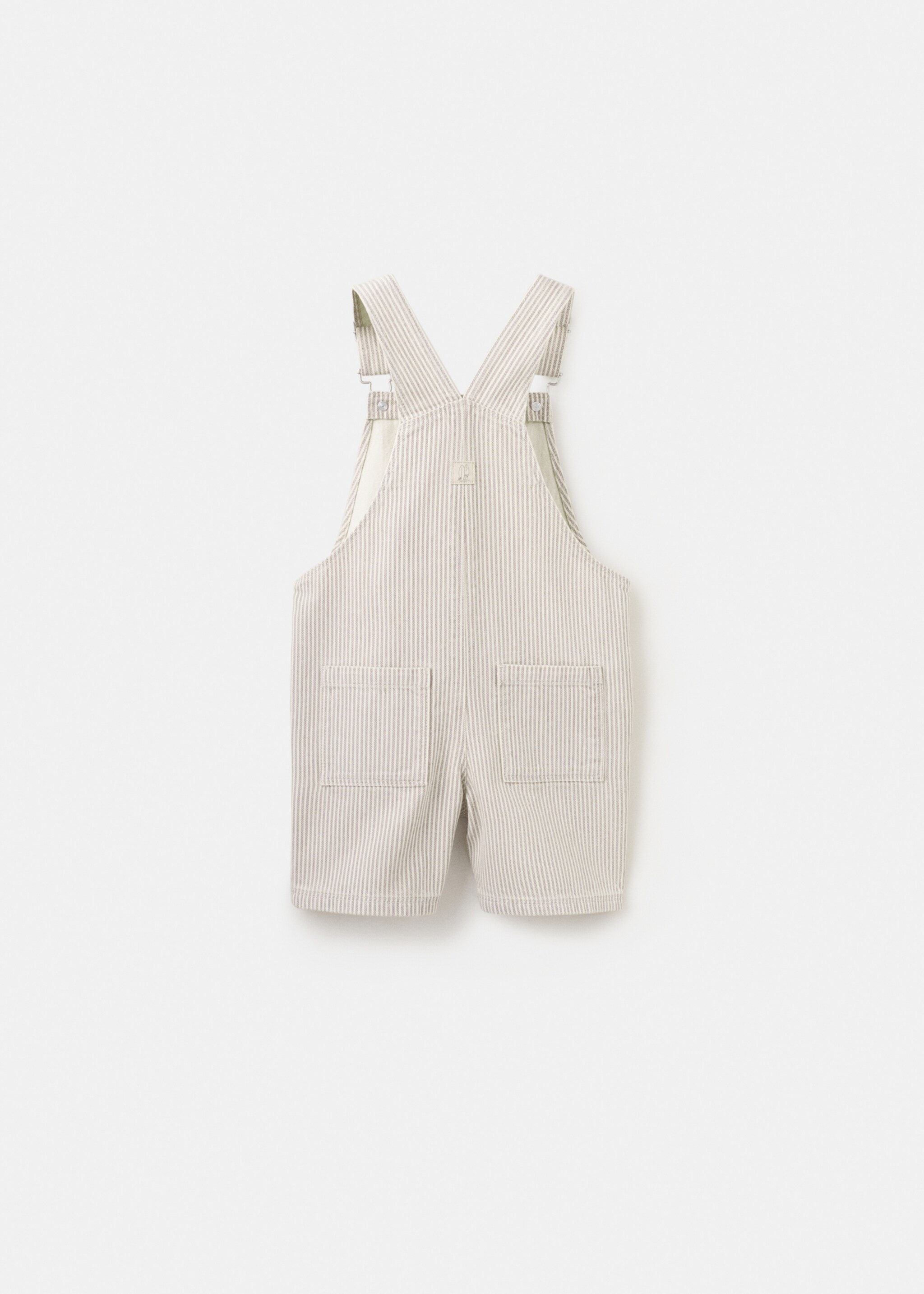 بنطال بحمالتين مخطط قصير - الجهة الخلفية للمنتج, رملي. Ref: 27086715-00.