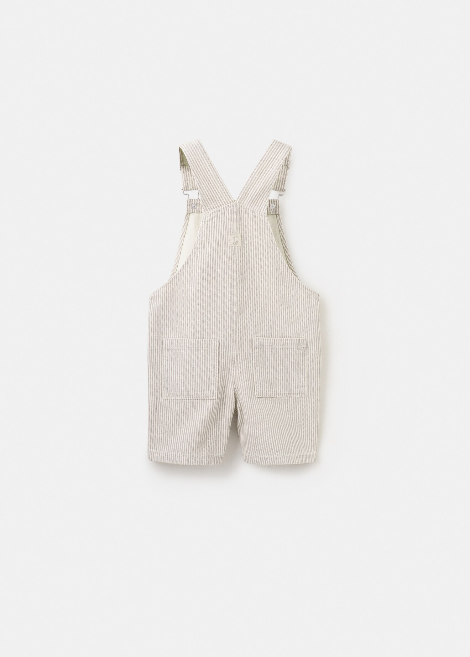 بنطال بحمالتين مخطط قصير - الجهة الخلفية للمنتج