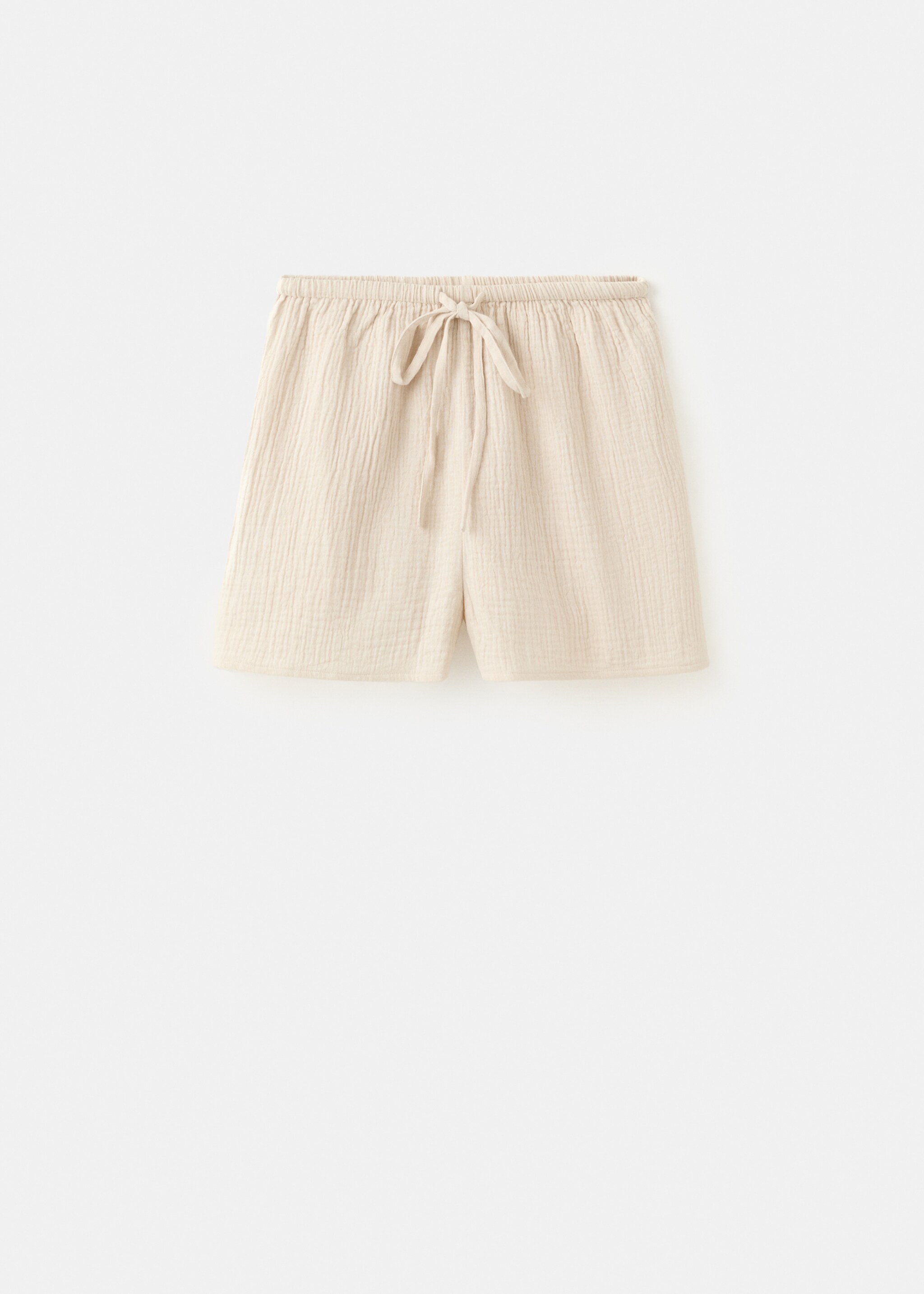 Plain cotton pajama shorts - Article without model, Ecru. Ref: 27086719-00.