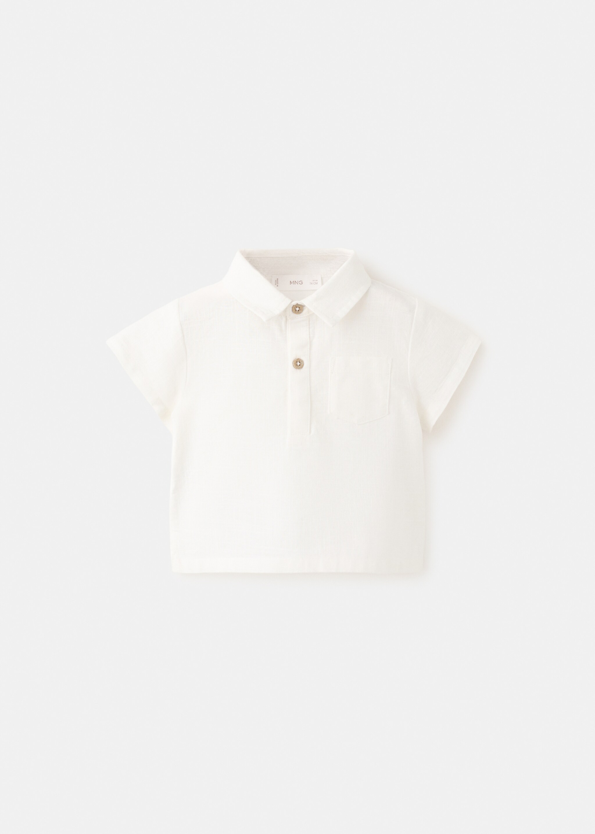 Chest-pocket cotton shirt - Article without model, Off White. Ref: 27086720-00.