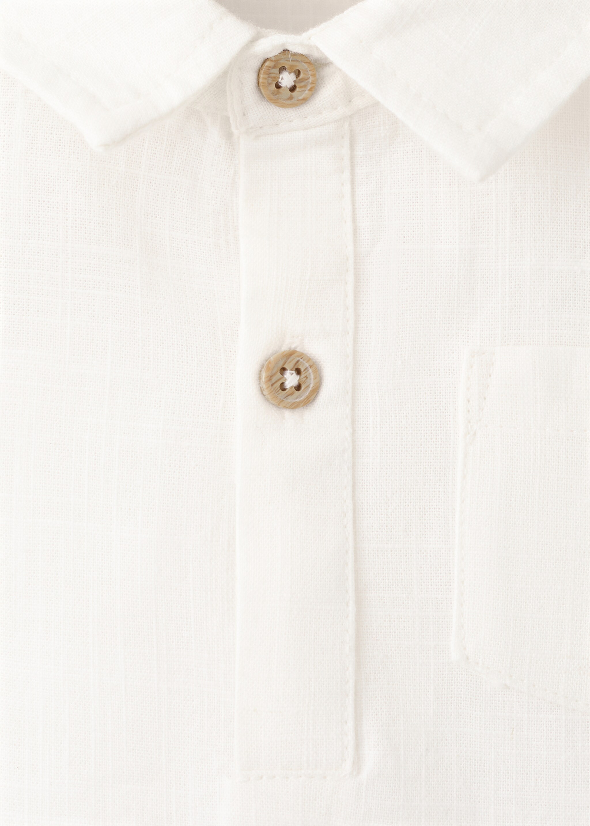 Chest-pocket cotton shirt - Details of the article 8, Off White. Ref: 27086720-00.