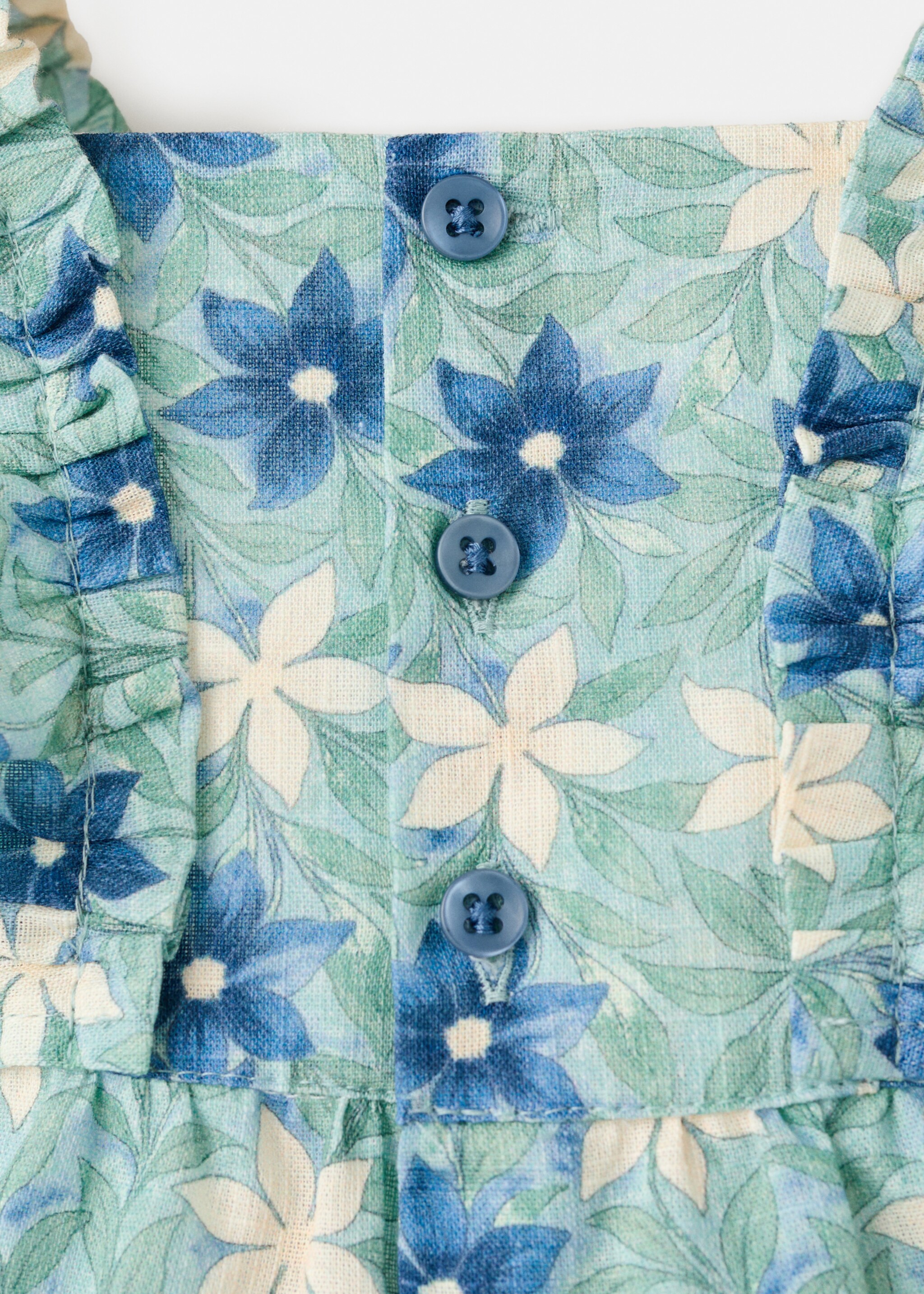 Floral-print romper suit - Details of the article 0, Green. Ref: 27086723-00.