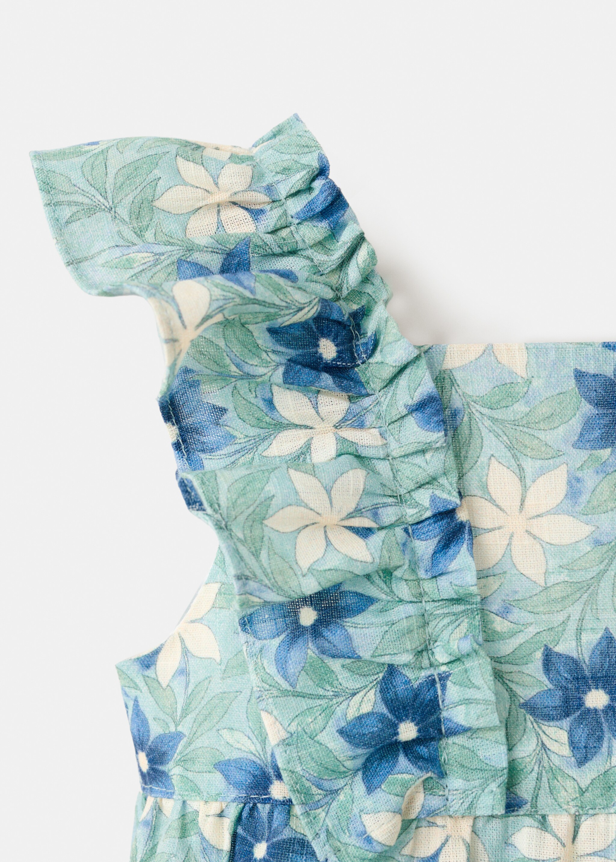 Floral-print romper suit - Details of the article 8, Green. Ref: 27086723-00.