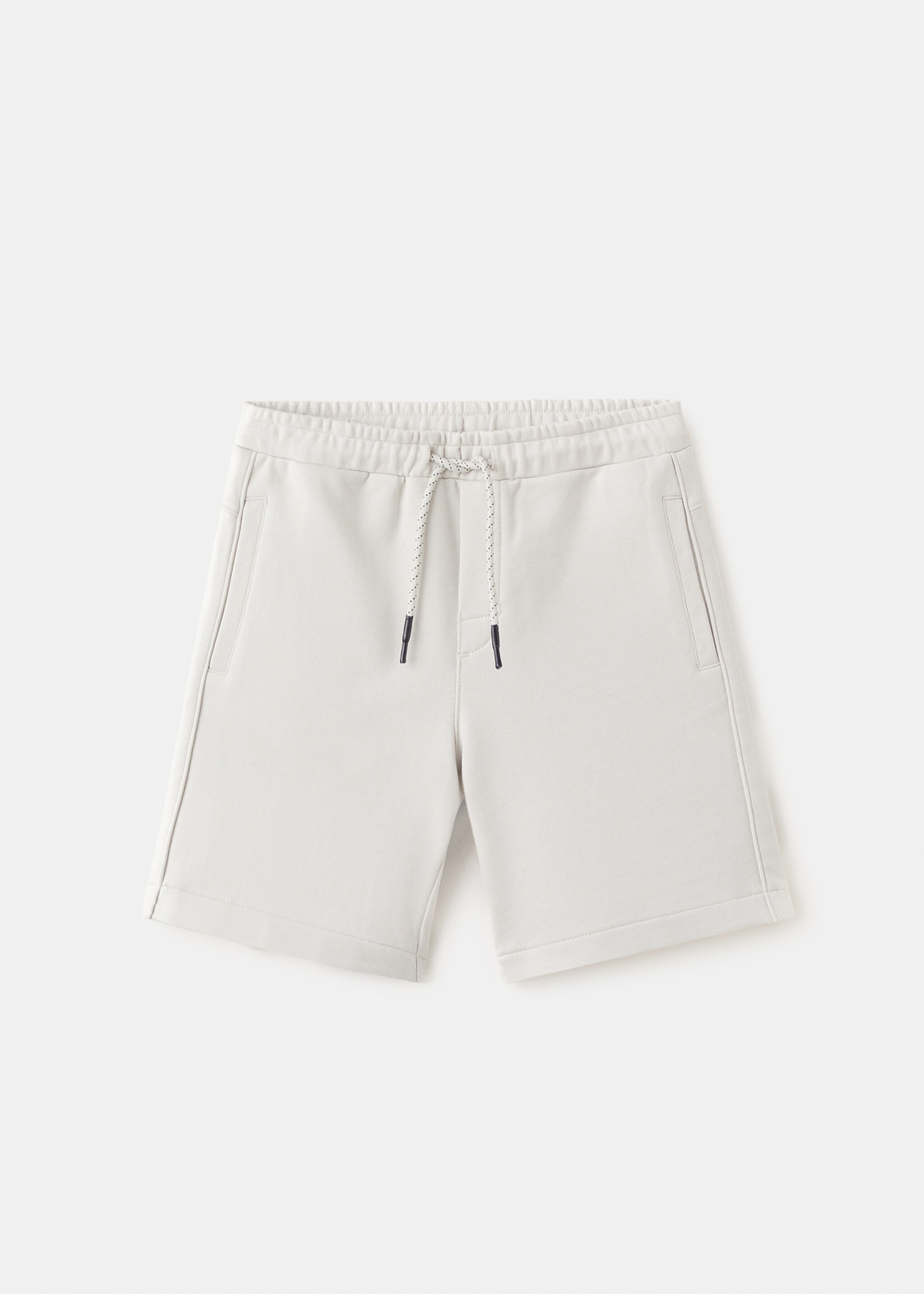 Cotton shorts with drawstring - Article without model, Ice Grey. Ref: 27086725-00.