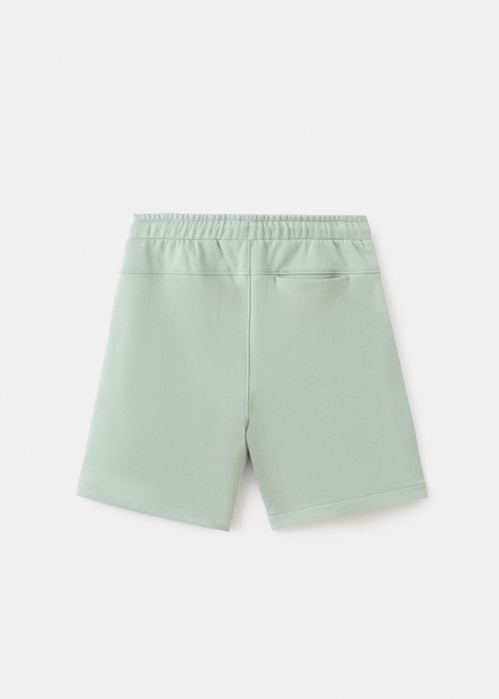 Cotton shorts with drawstring - Reverse of the article, Aqua Green. Ref: 27086725-00.
