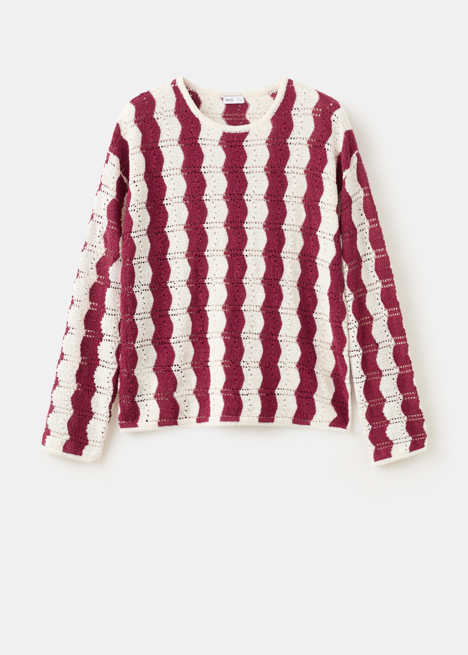 Two-tone openwork knit sweater - Article without model