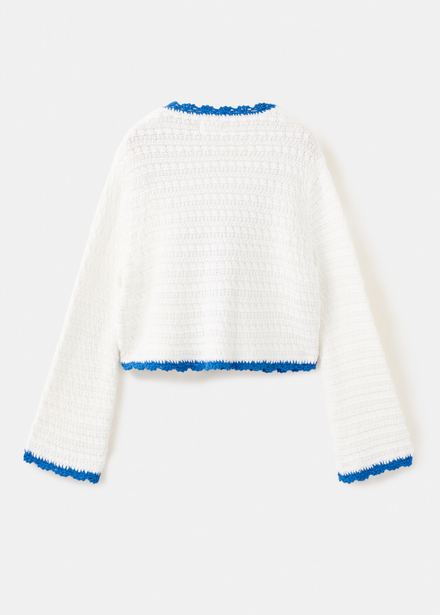 Openwork knitted cardigan with bow - Reverse of the article